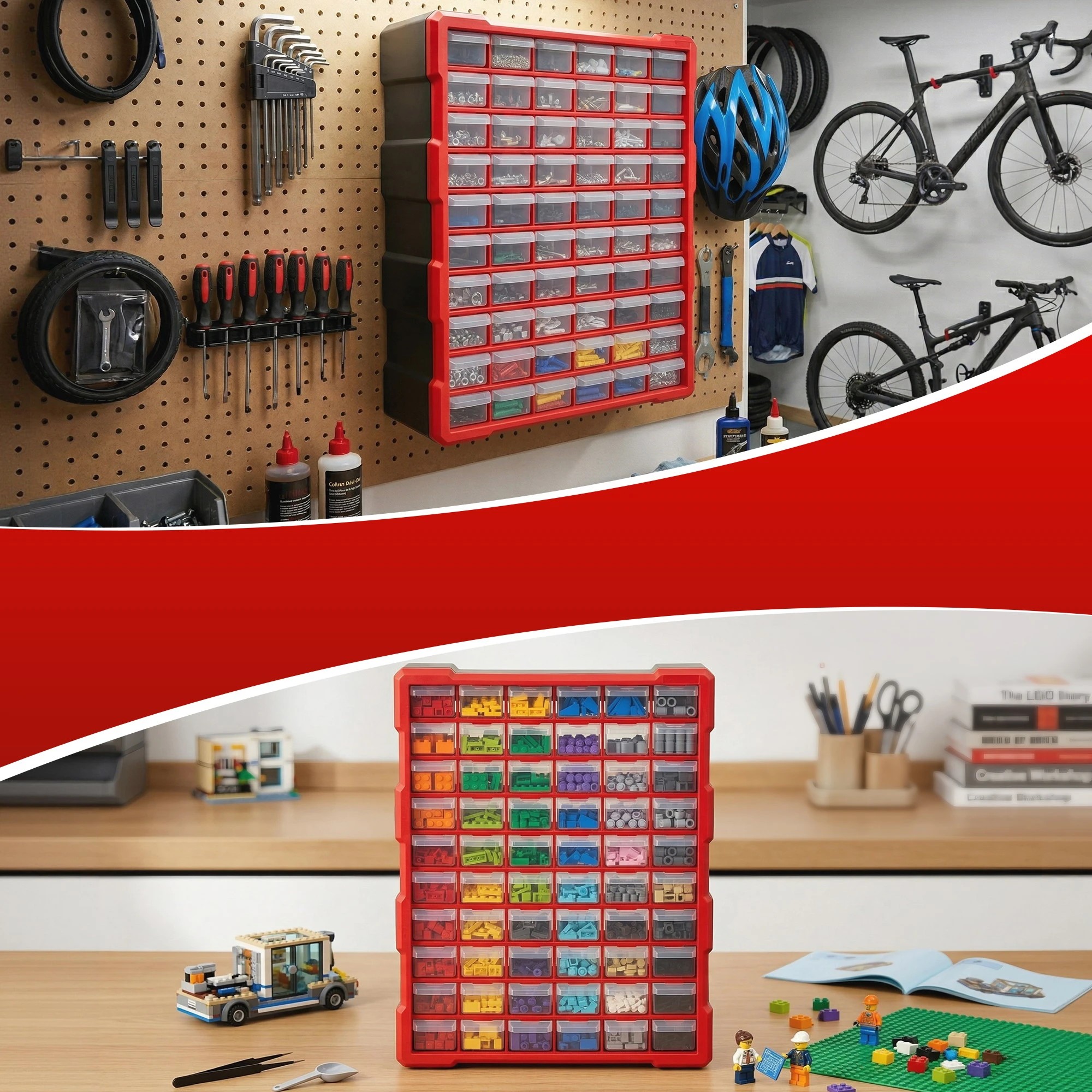 6 Giantz 60-Drawer Tool Storage Cabinet, Anti-Drop Hardware Organizer Storage Box - Multi, 6 of 9