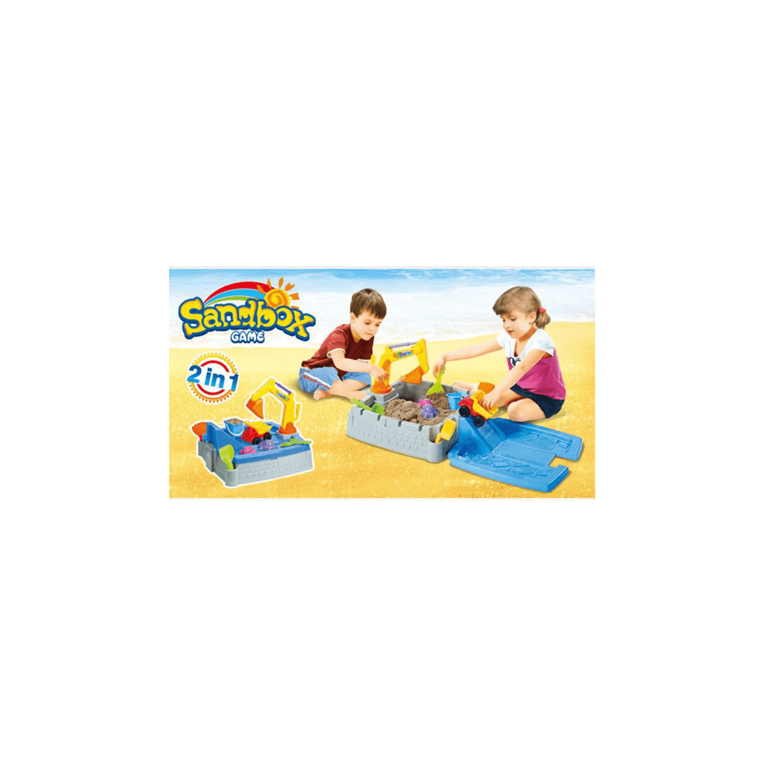 5 Lenoxx Kids Sandpit Toys Set With Truck Ramp Slide Outdoor Play 3 Plus - Grey, 5 of 5