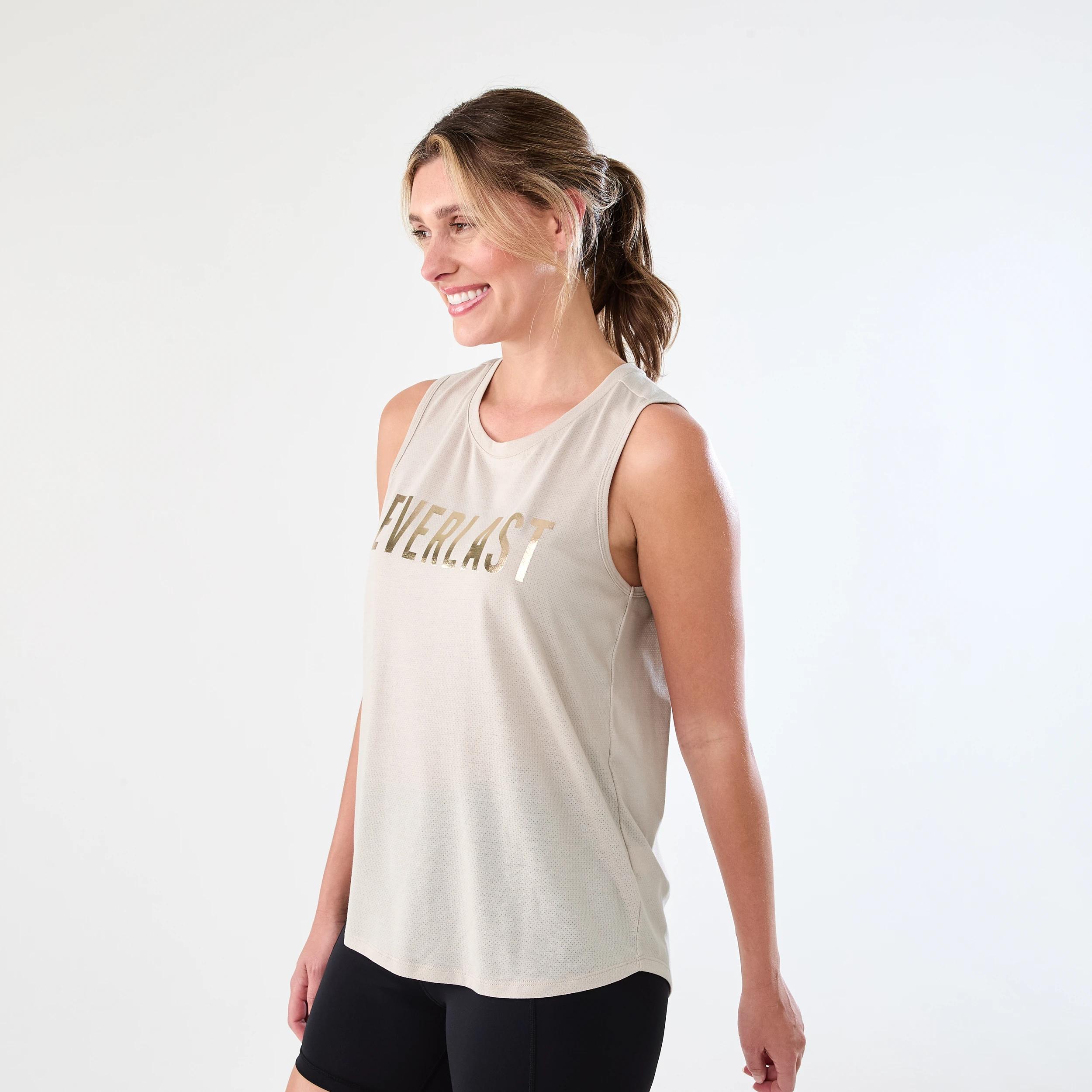 2 Everlast Womens Keyhole Tank EVERLAST BLOCK LOGO STONE, 2 of 7