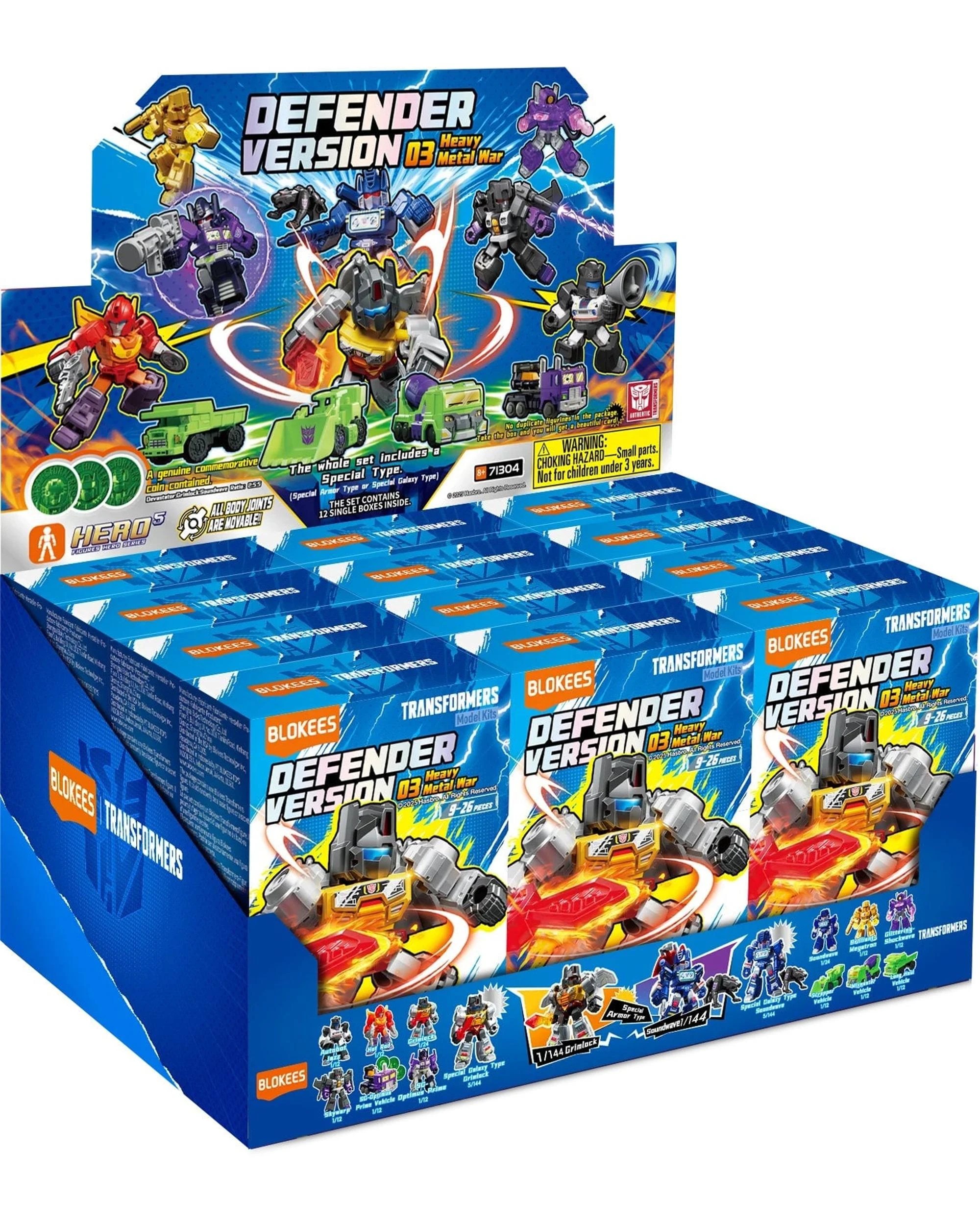 1 Blokees Transformers Galaxy Version Defender 03 Heavy Metal War Model Kit Blind Box Full Case Set of 12, 1 of 10