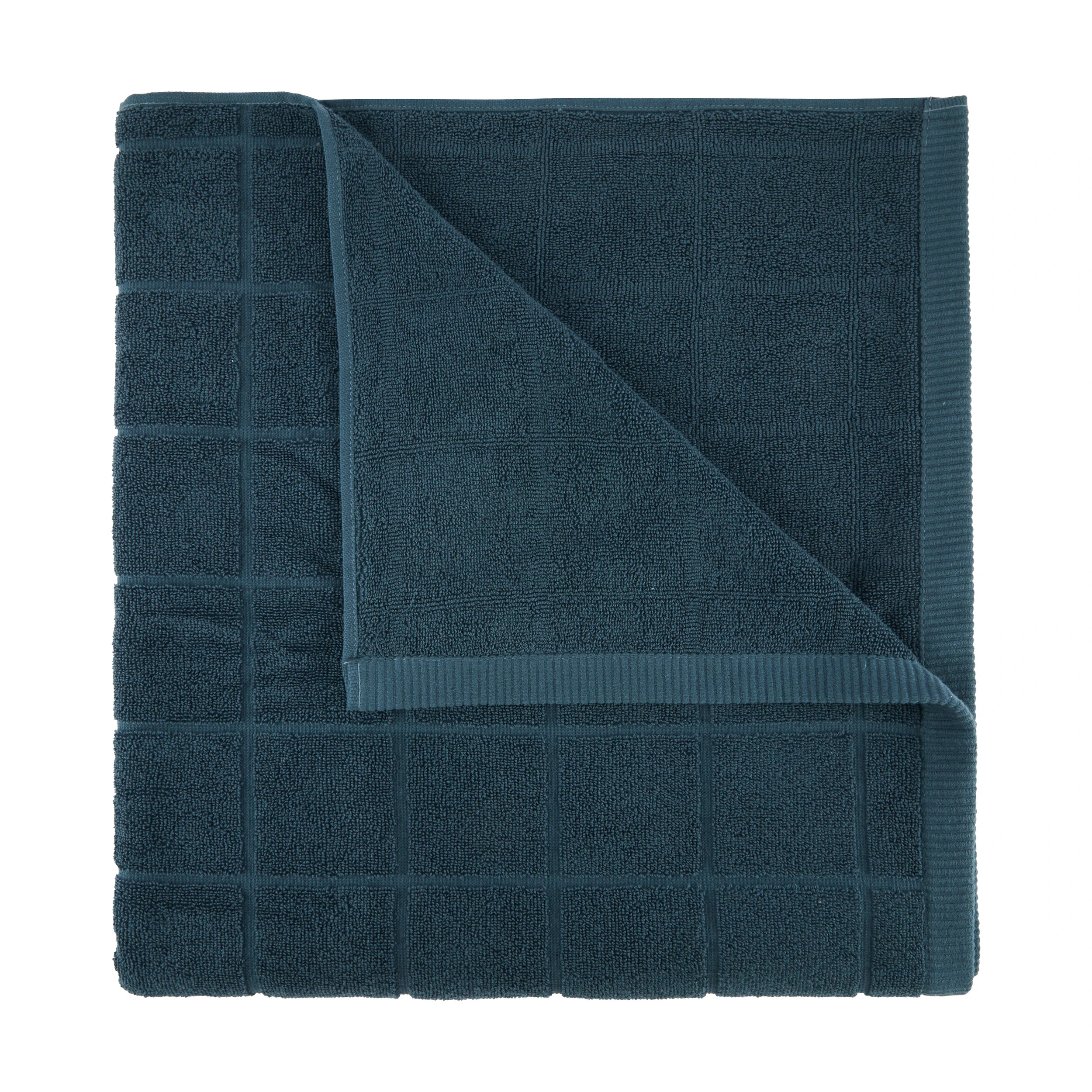 1 Cotton Grid Mega Towel - Teal, 1 of 5