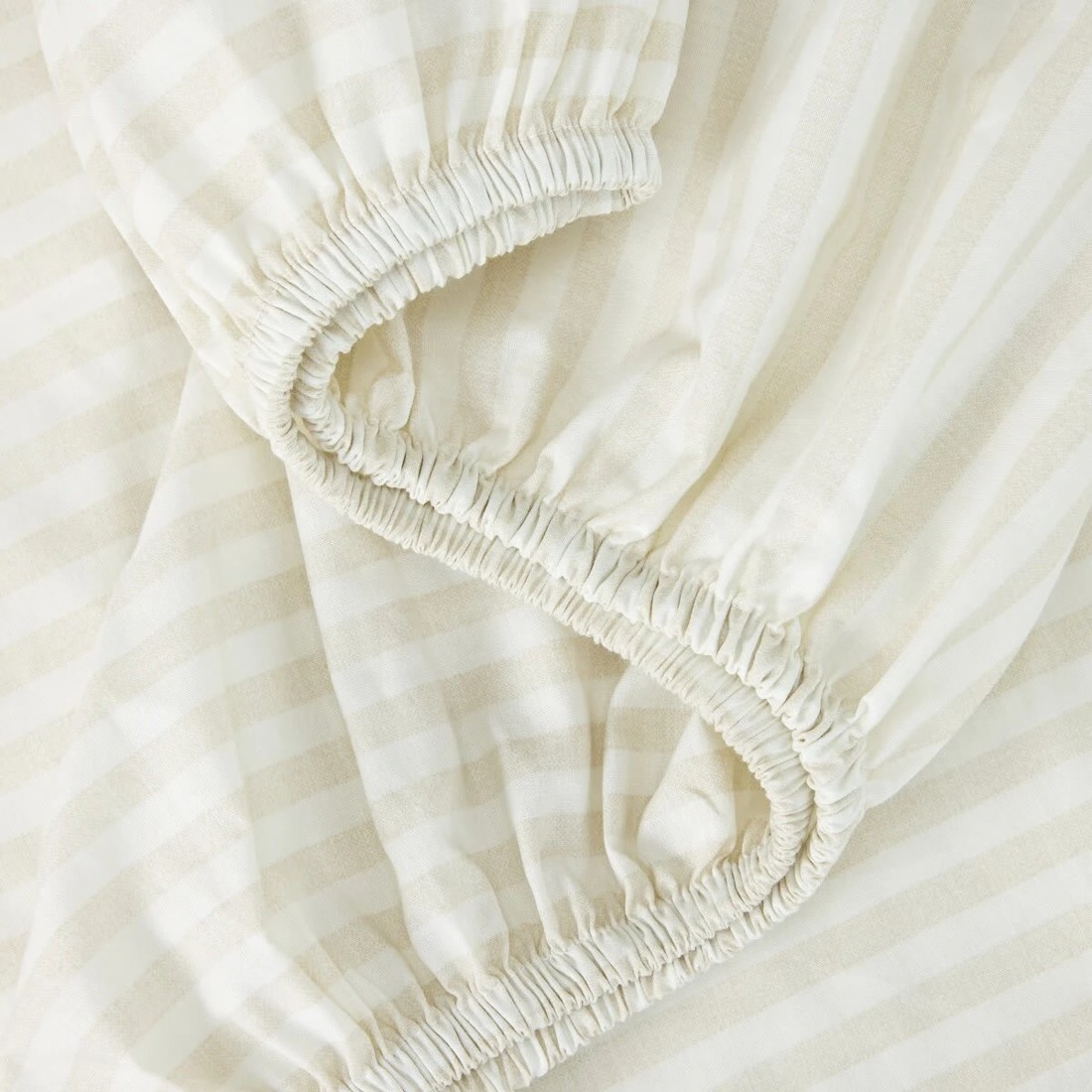 3 250 Thread Count Stripe Cotton Sheet Set - Double Bed, Natural, 3 of 7