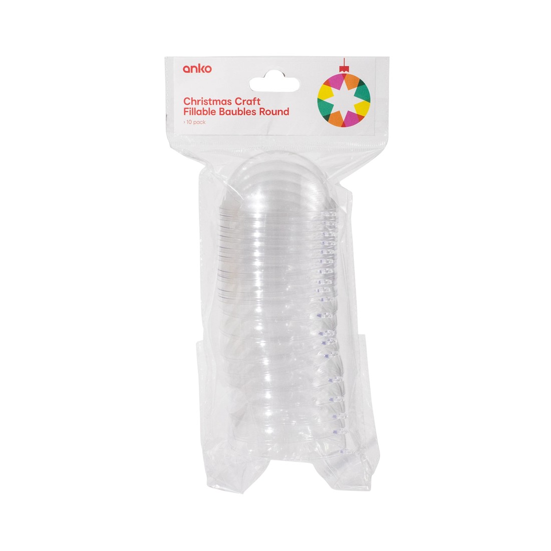 1 Christmas Craft Fillable Baubles Round 10 Pack, 1 of 4