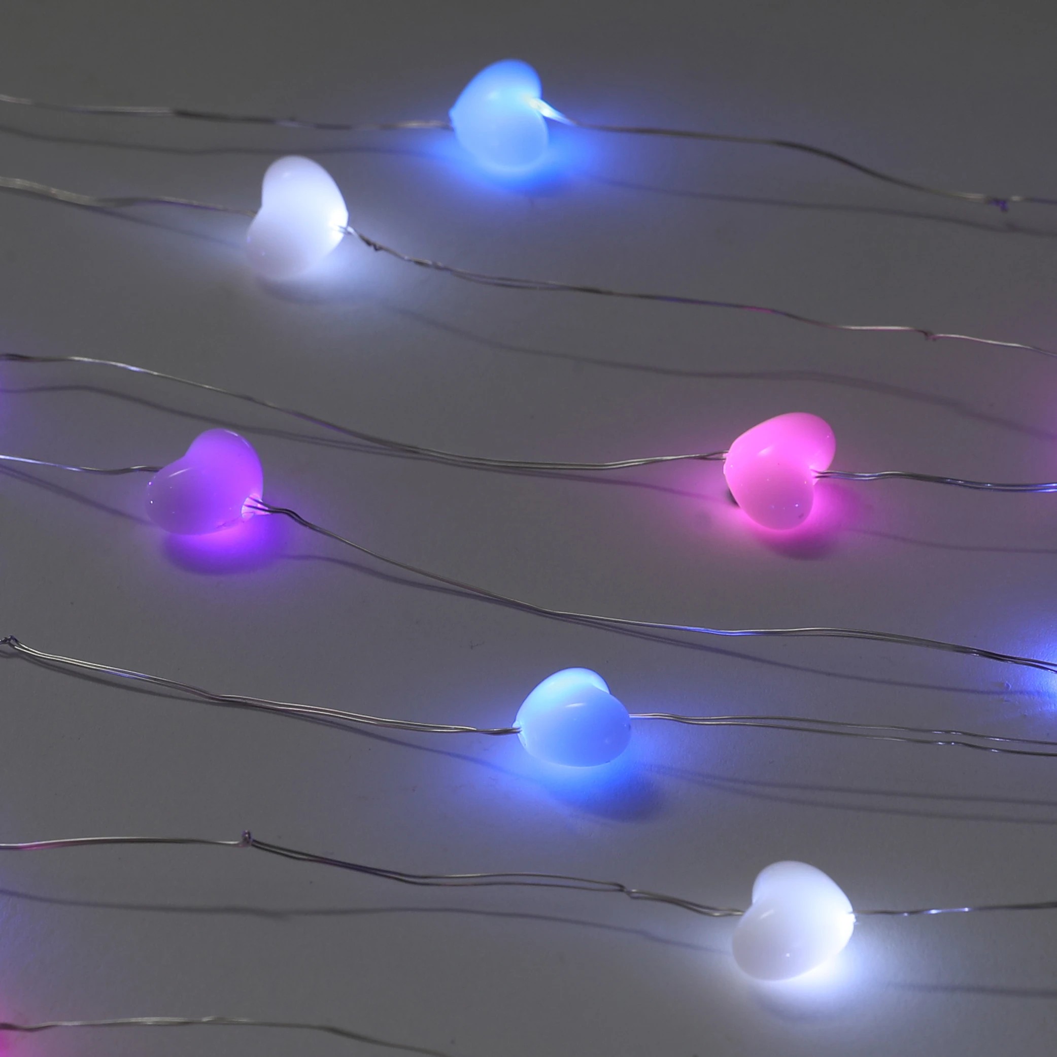 7 Mini Pastel Heart Wire Lights, 7 of 9