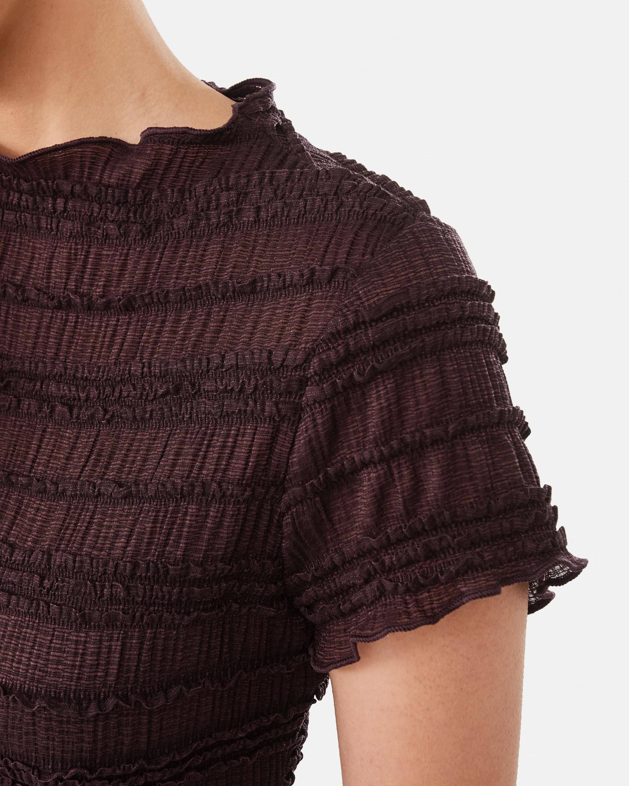 7 Short Sleeve Textured T-shirt Melt Brown, 7 of 8