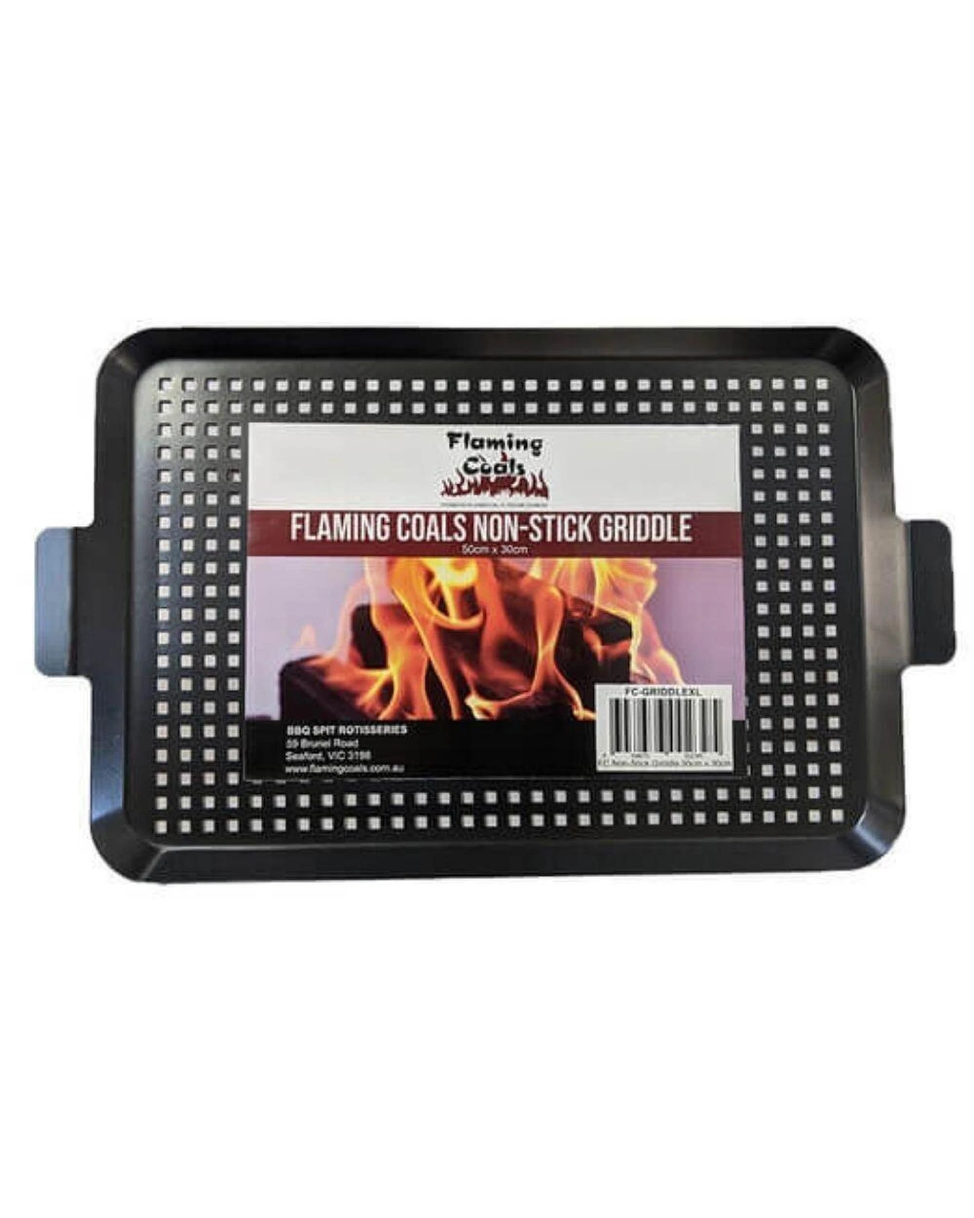 3 Flaming Coals Non Stick BBQ Griddle XL 50cm x 30cm, 3 of 4
