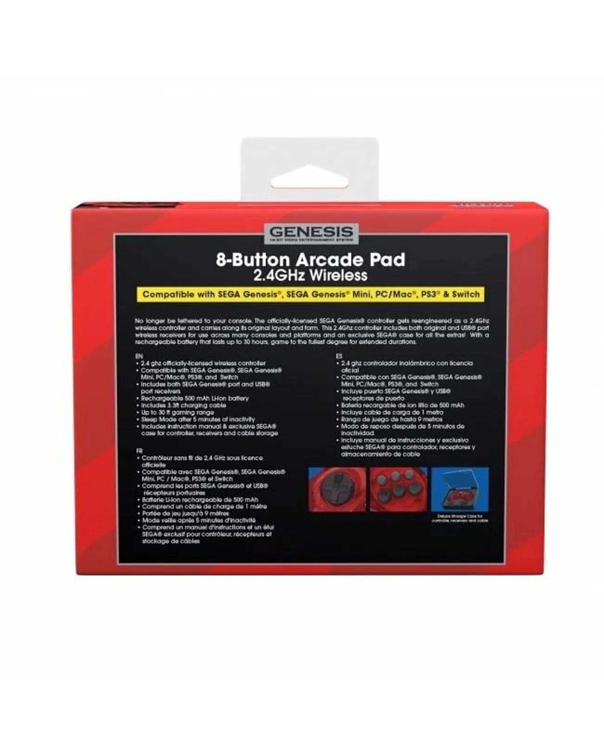 4 SEGA Genesis 8-button Arcade Pad Wired USB Gamepad For PC and Mac - Red, 4 of 4