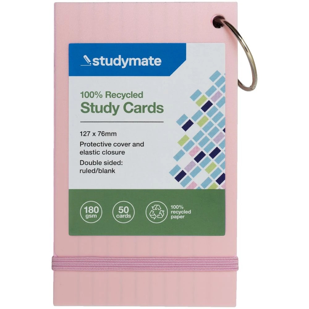 9 Studymate Study Cards Pastel Pink 50 Sheets, 9 of 9