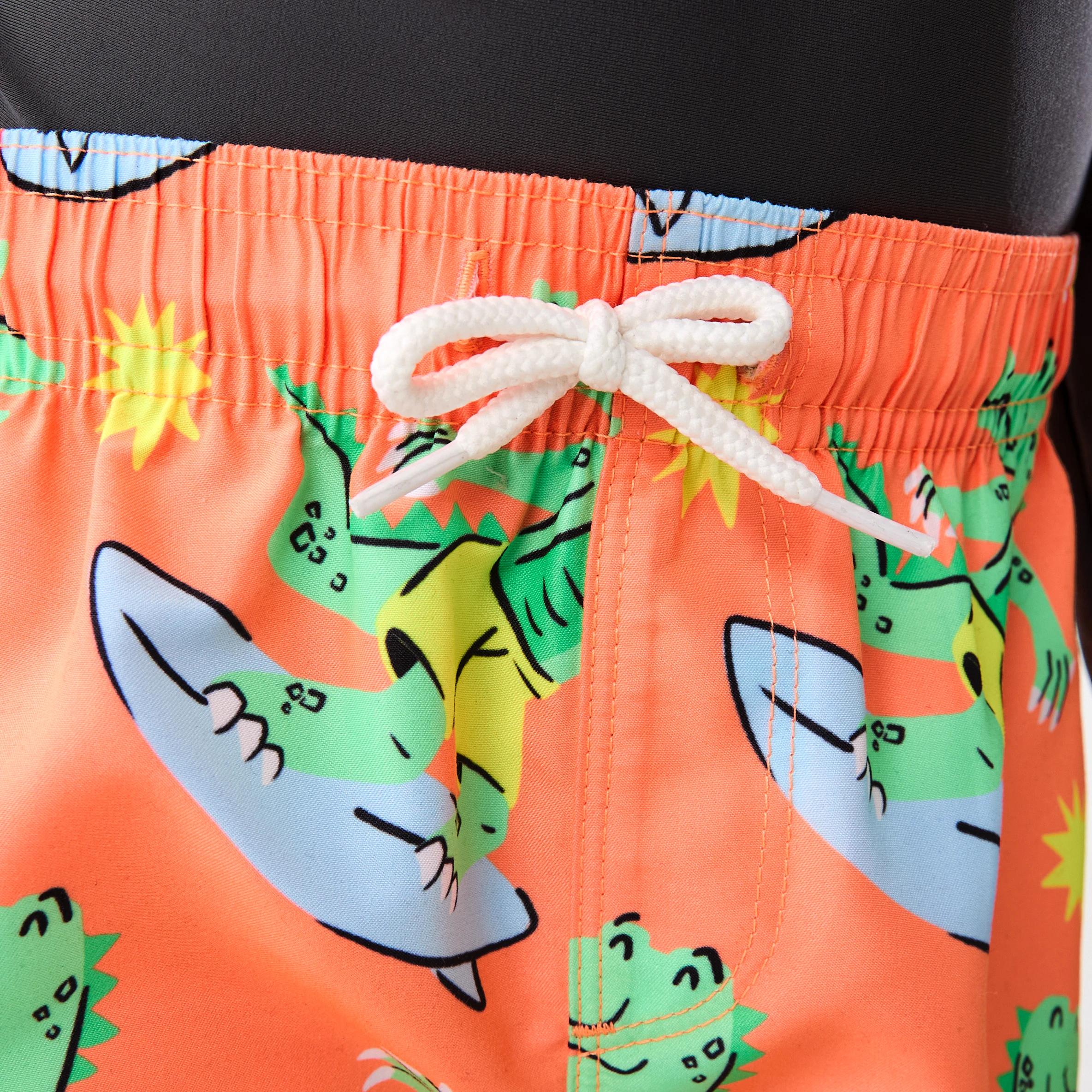 4 Printed Boardshorts SURF CROC FLURO ORANGE, 4 of 6