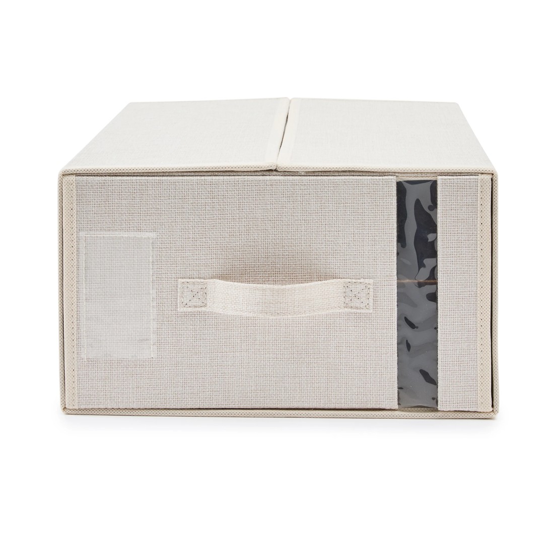 7 Linen Look Large Bed Linen Box - Beige, 7 of 10