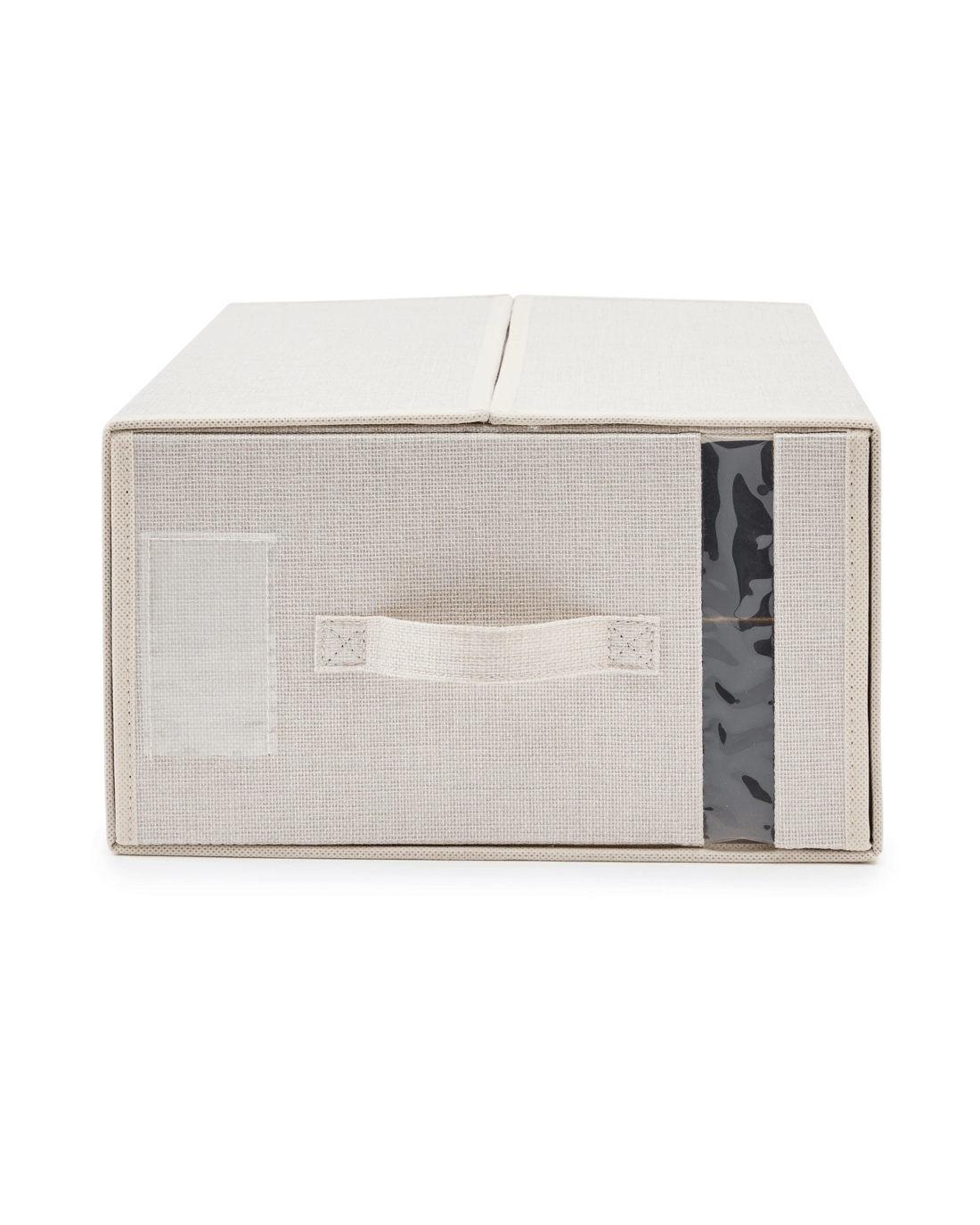7 Linen Look Large Bed Linen Box - Beige, 7 of 10