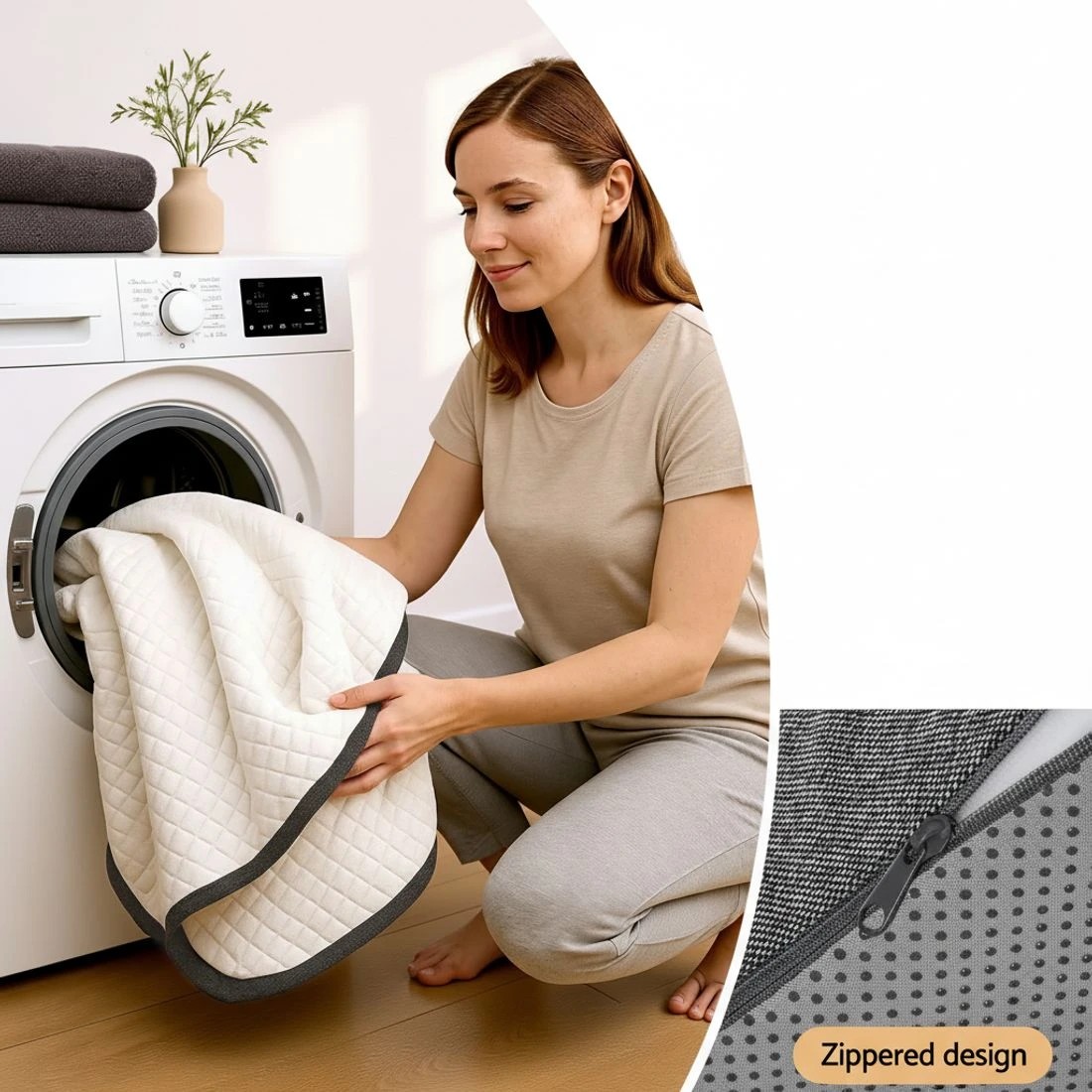 10 Giselle Bedding Foldable Mattress Folding Sofa Bed Tri-Fold Memory Foam Tencel Queen - Queen Bed - White, 10 of 10