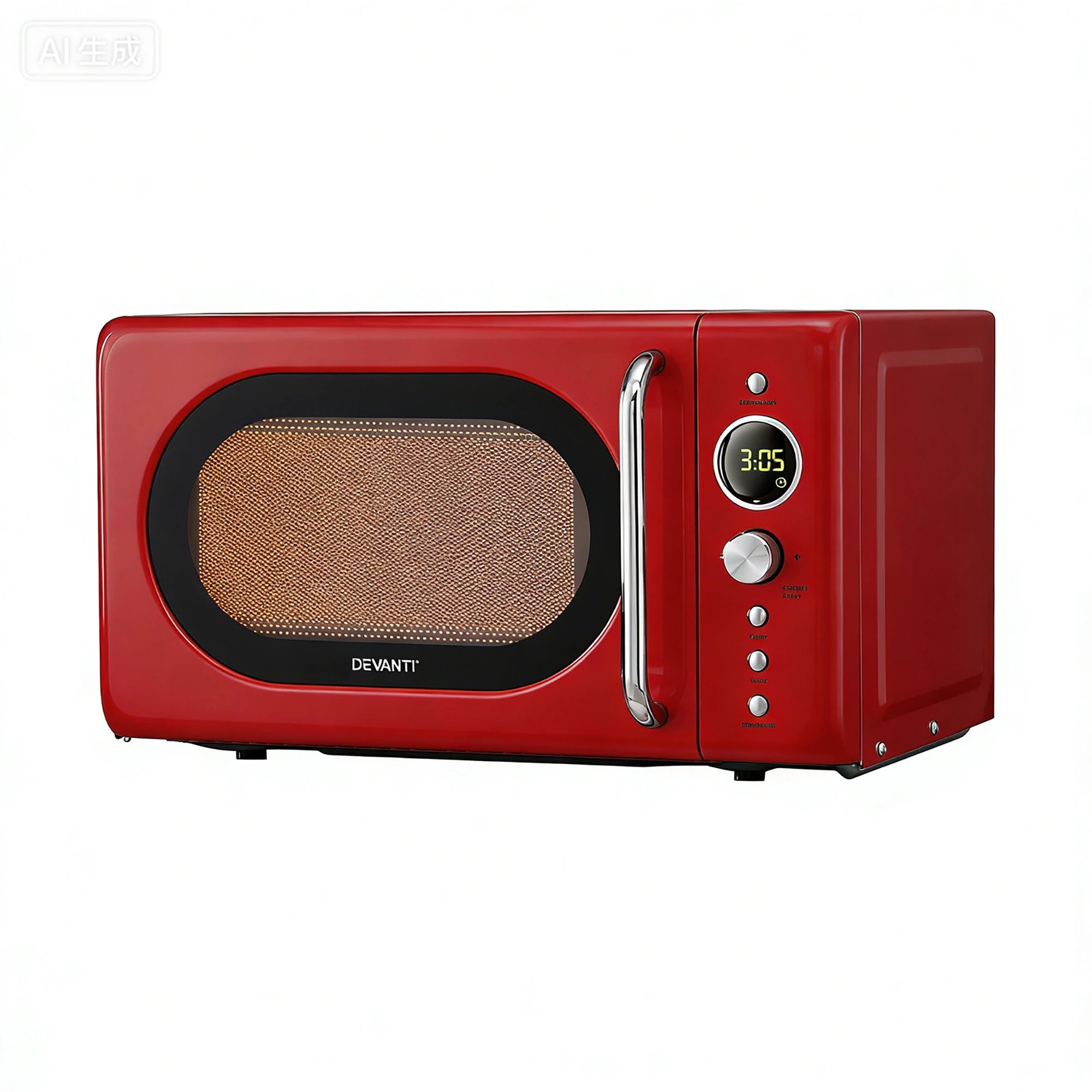 1 Devanti 20L Microwave Oven 700W - Red, 1 of 6