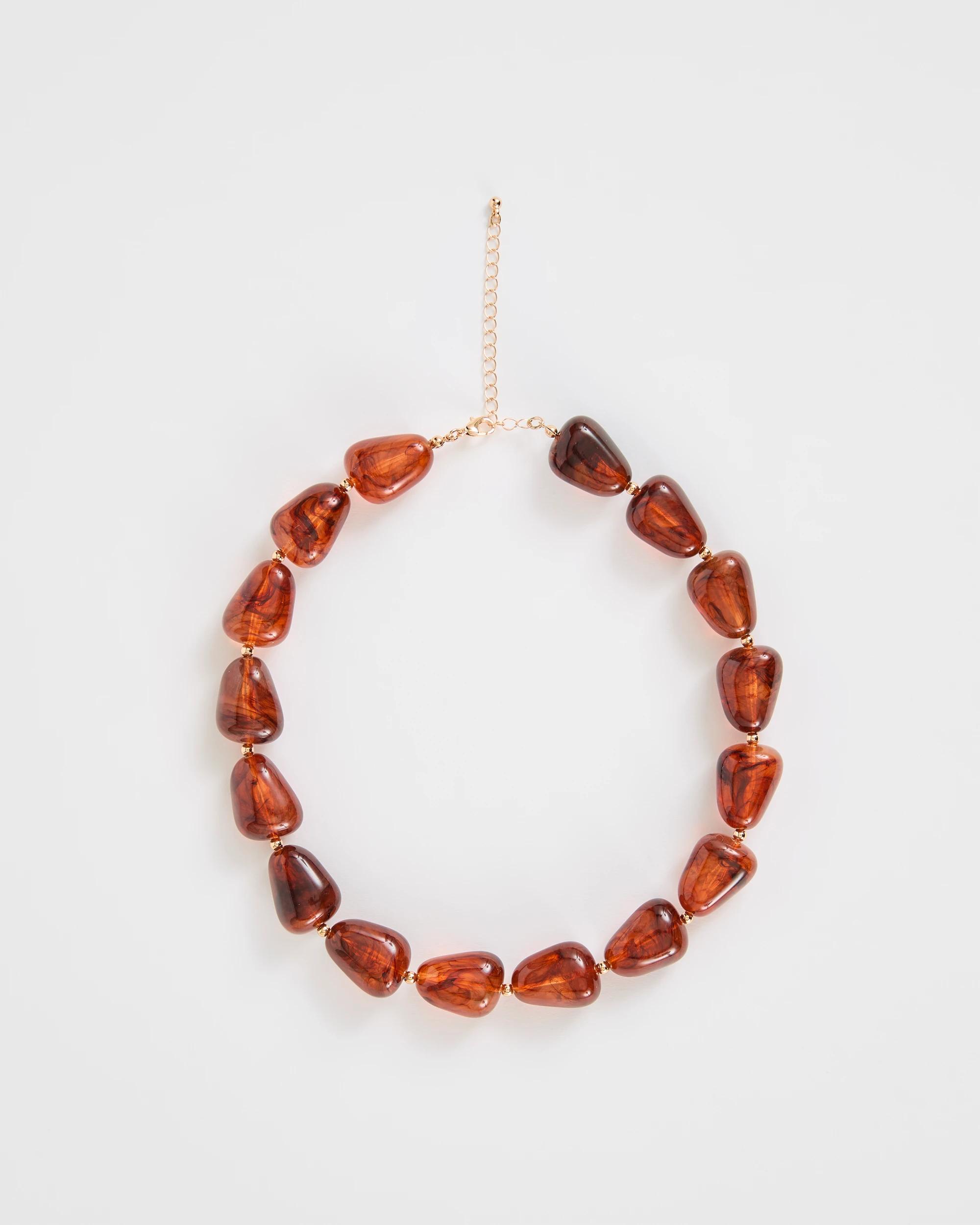 1 Target Woman Chunky Beaded Necklace HAZELNUT, 1 of 3
