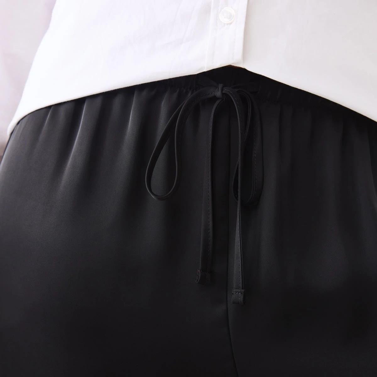 5 Tie Waist Satin Pants Black, 5 of 5