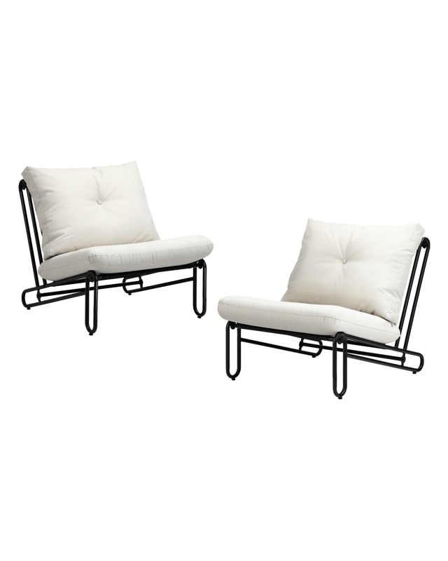 Livsip 2pc Outdoor Lounge Chairs Patio Furniture Garden Sofa With Cushions
 - M