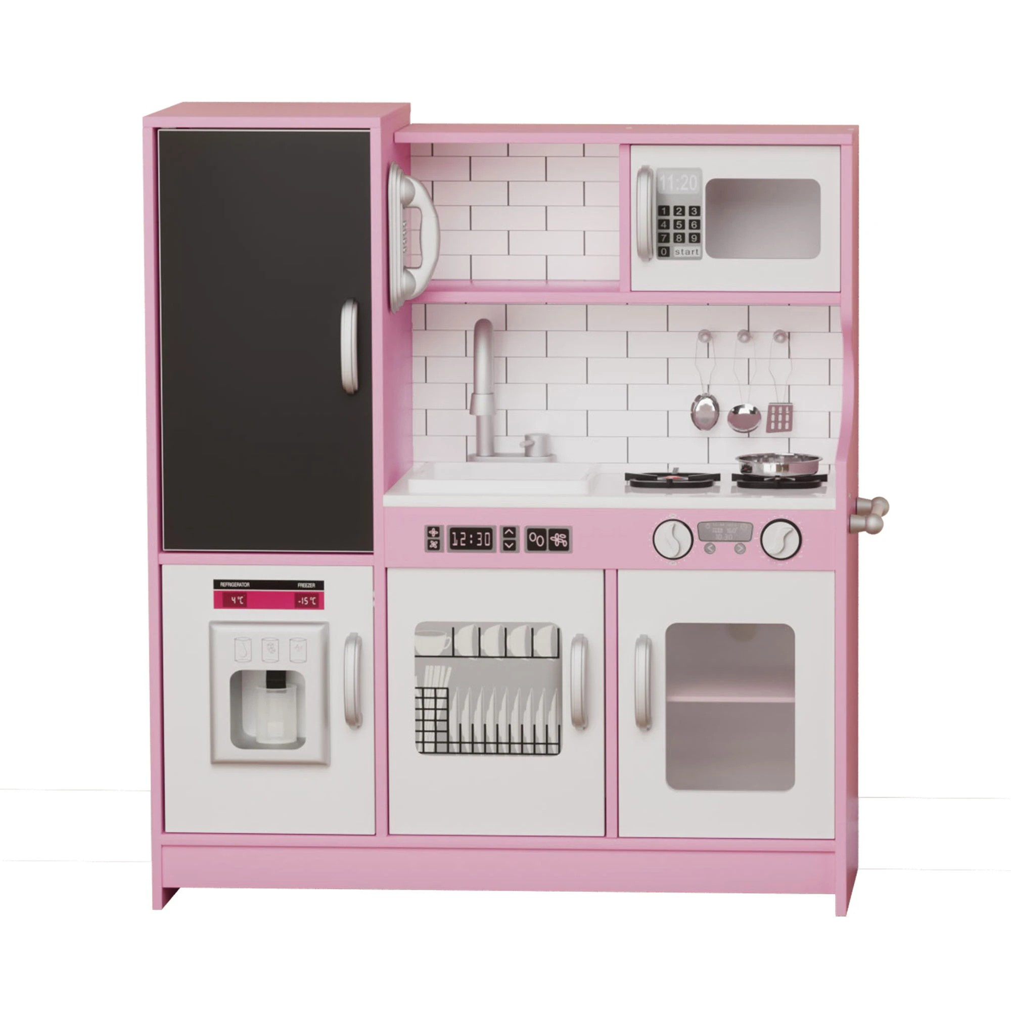 2 Bopeep Kids Kitchen Set Wooden Pretend Play Cooking Toys Play Set Oven Children, 2 of 9