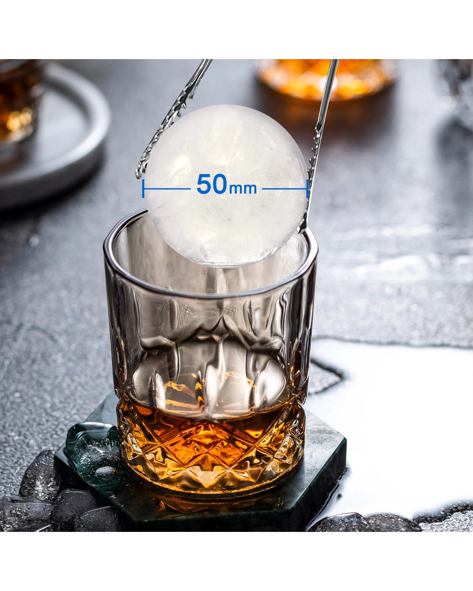 2 Advwin Sphere Ice Maker Machine, 50mm Round Ice Ball Maker For Whiskey & Cocktails, Clear Ice Machine, 2 of 8