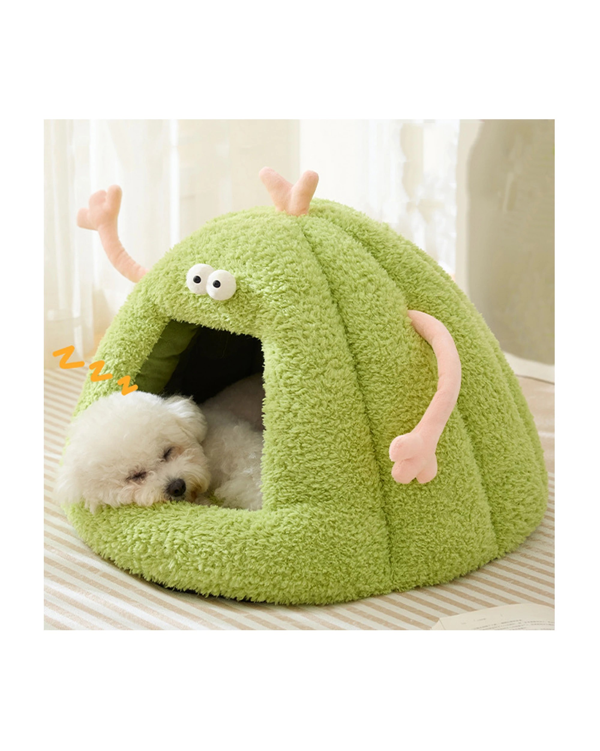 5 TODO Pet Nesting Bed Cushion 60cm x 45cm Soft Warm Dog Cat Sleeping Bed - Green, 5 of 7