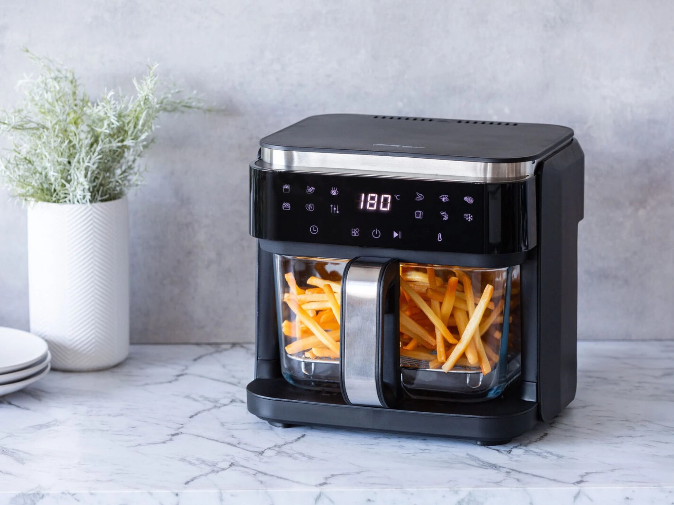 3 Healthy Choice PFAS-Free 1200–1400W 6.5L Touch-Controlled Digital Air Fryer with Glass Basket, 3 of 5