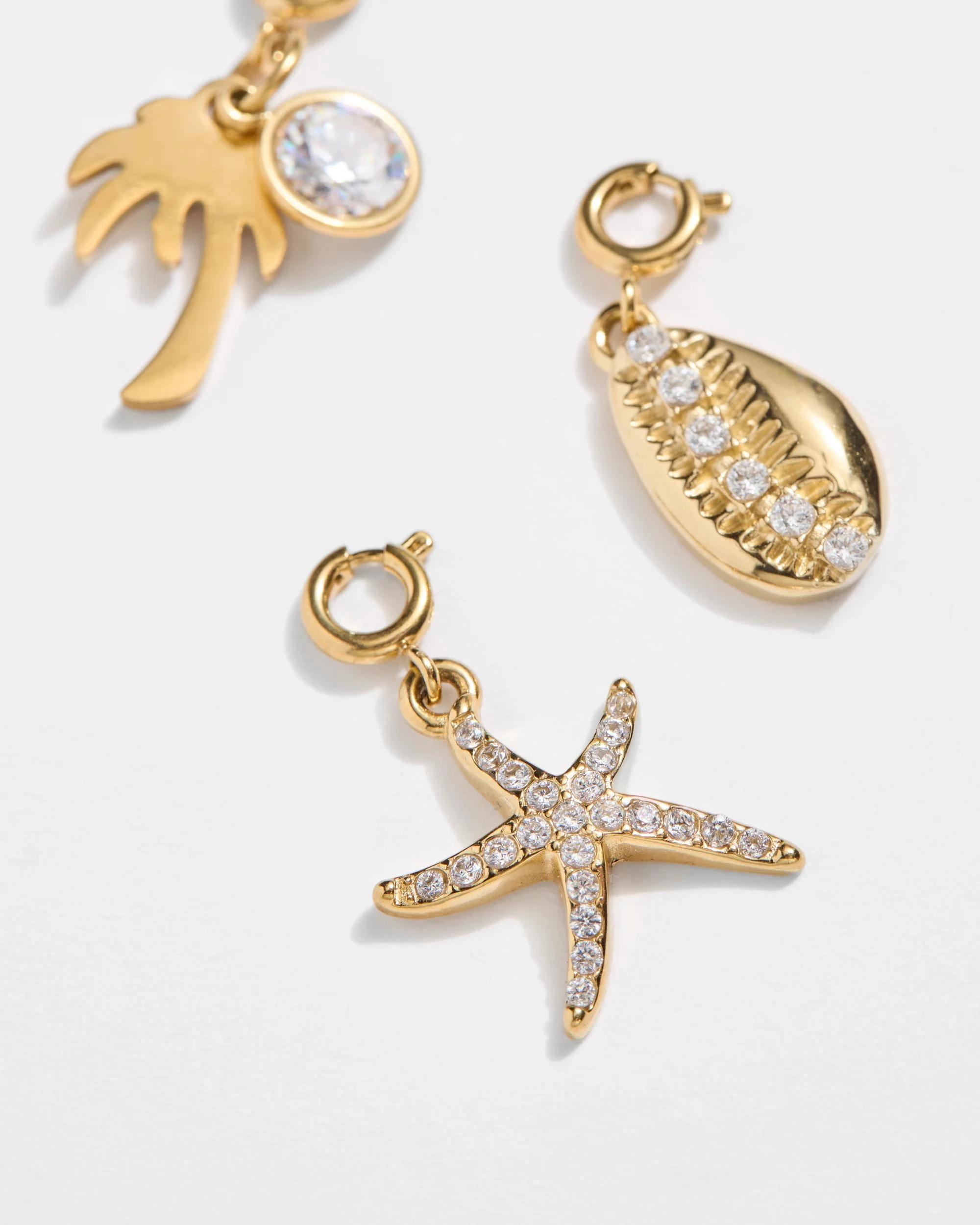 2 Target Woman Waterproof 3 Pack Tropical Theme Charm Set GOLD, 2 of 5