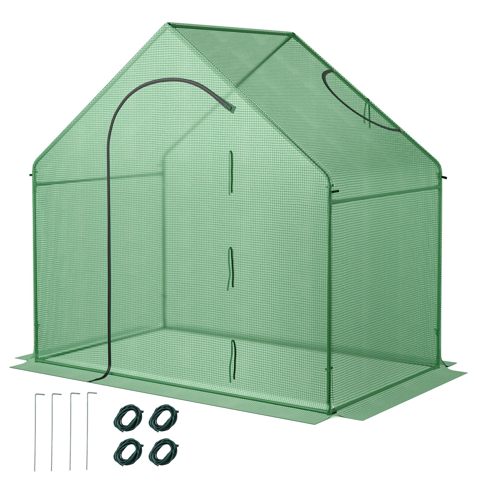 1 Costway Walk-In Greenhouse Garden Shed Green House w/Metal Frame PE Cover Plant Flower Tent, 1 of 4