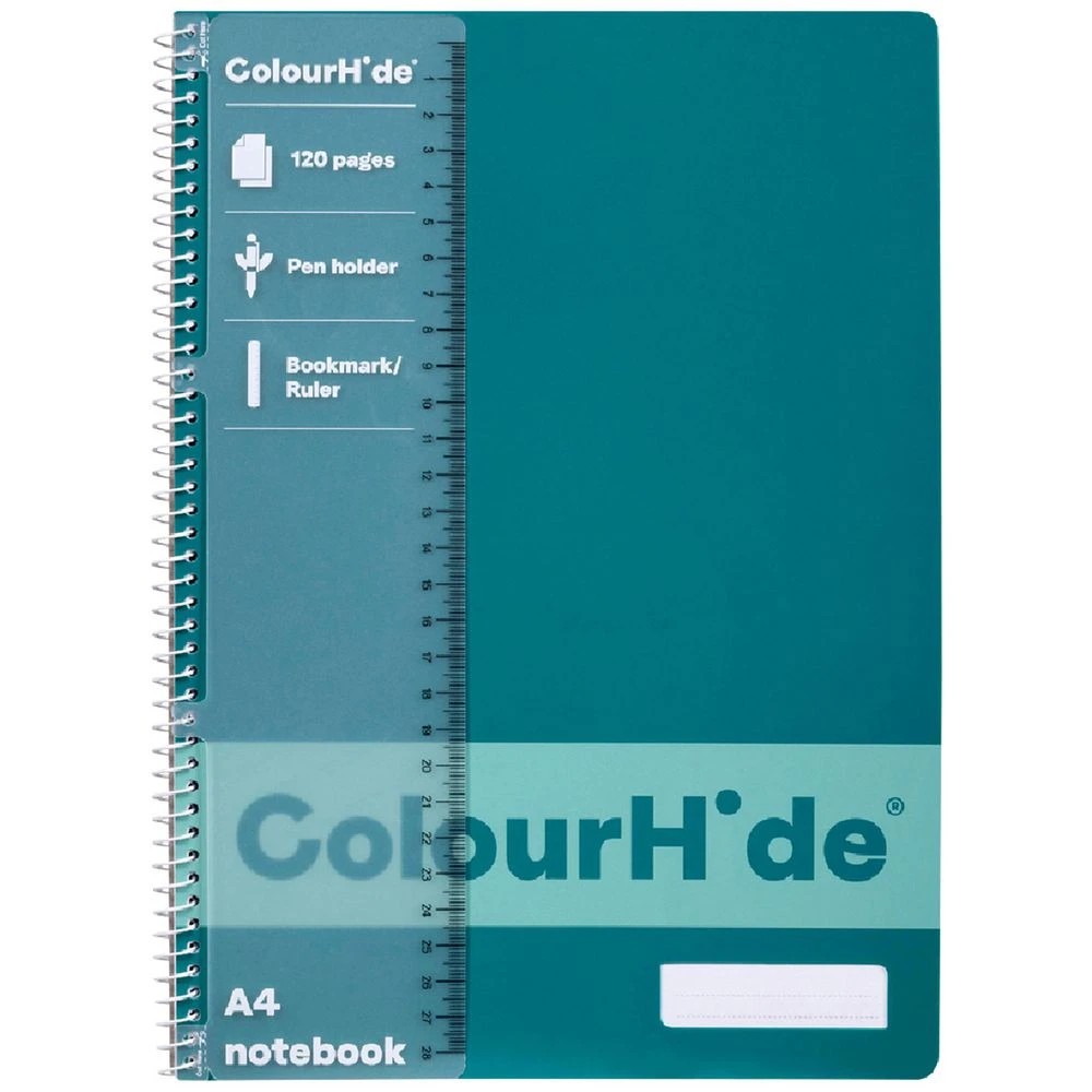 1 ColourHide A4 Notebook 120 Page Teal, 1 of 3