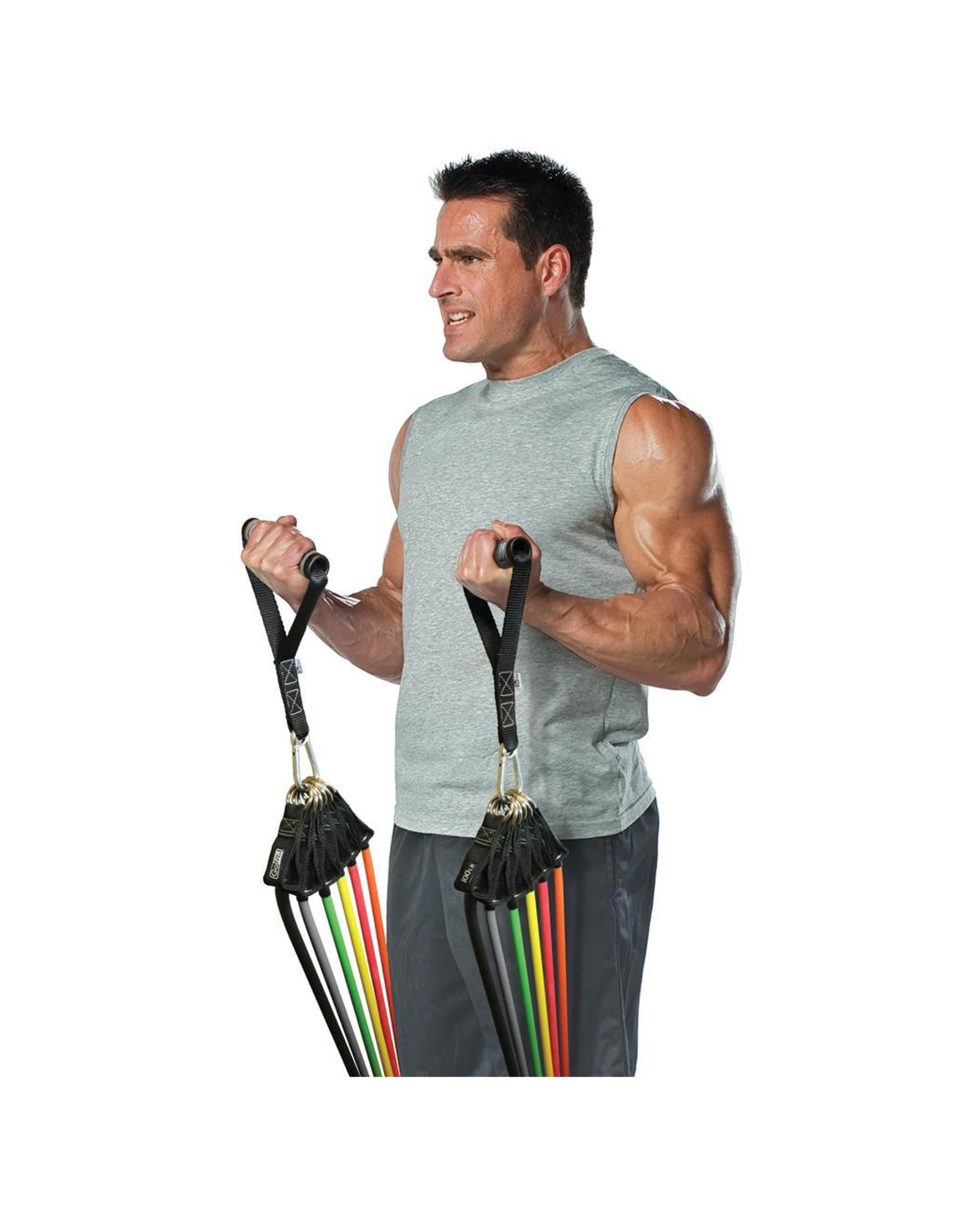 2 GoFit Mega Pro Gym Strength Training Set 450lb Portable Resistance 6 Tubes - Black, 2 of 2