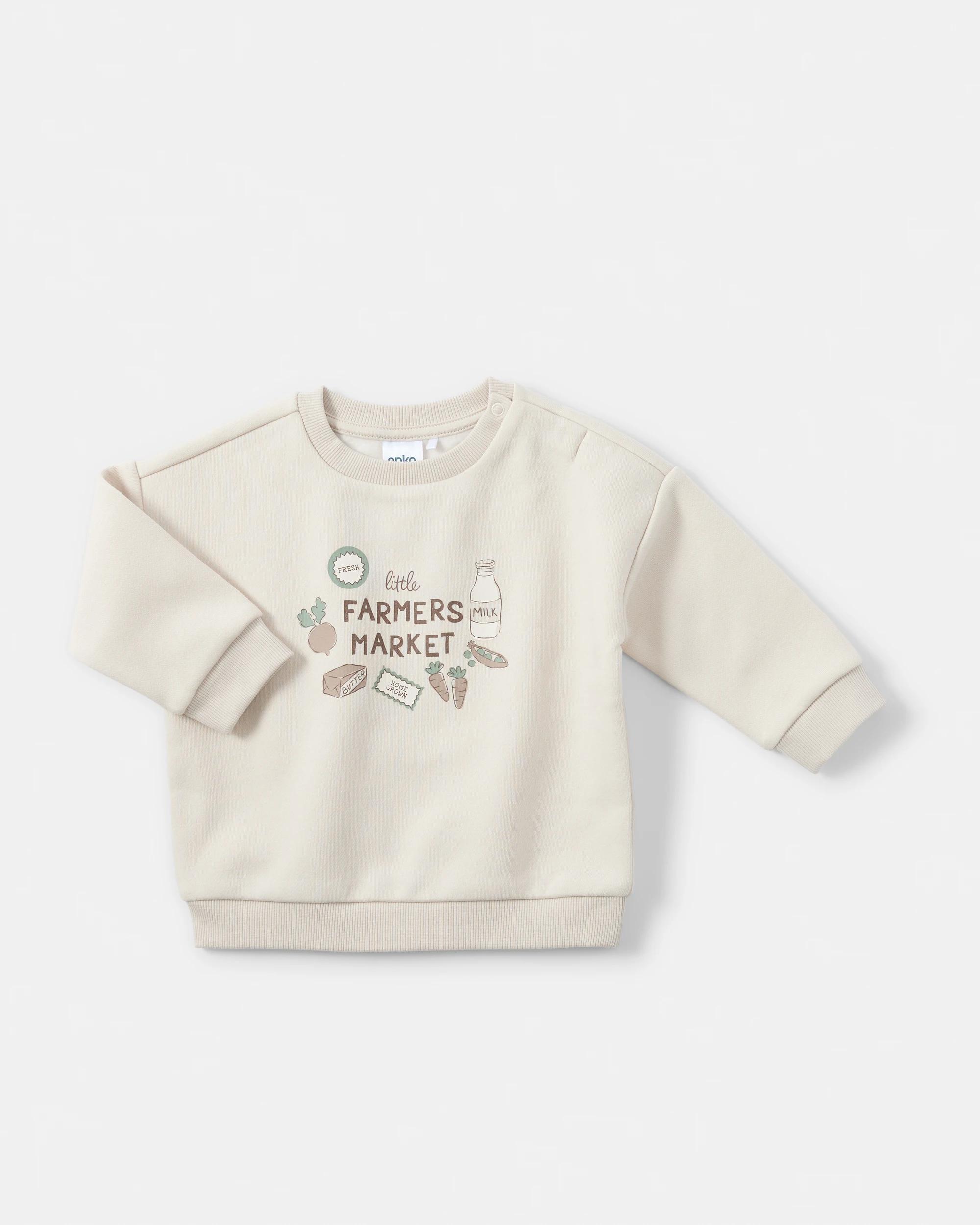 4 2 Pack Drop Shoulder Sweatshirt Beig Farm, 4 of 6