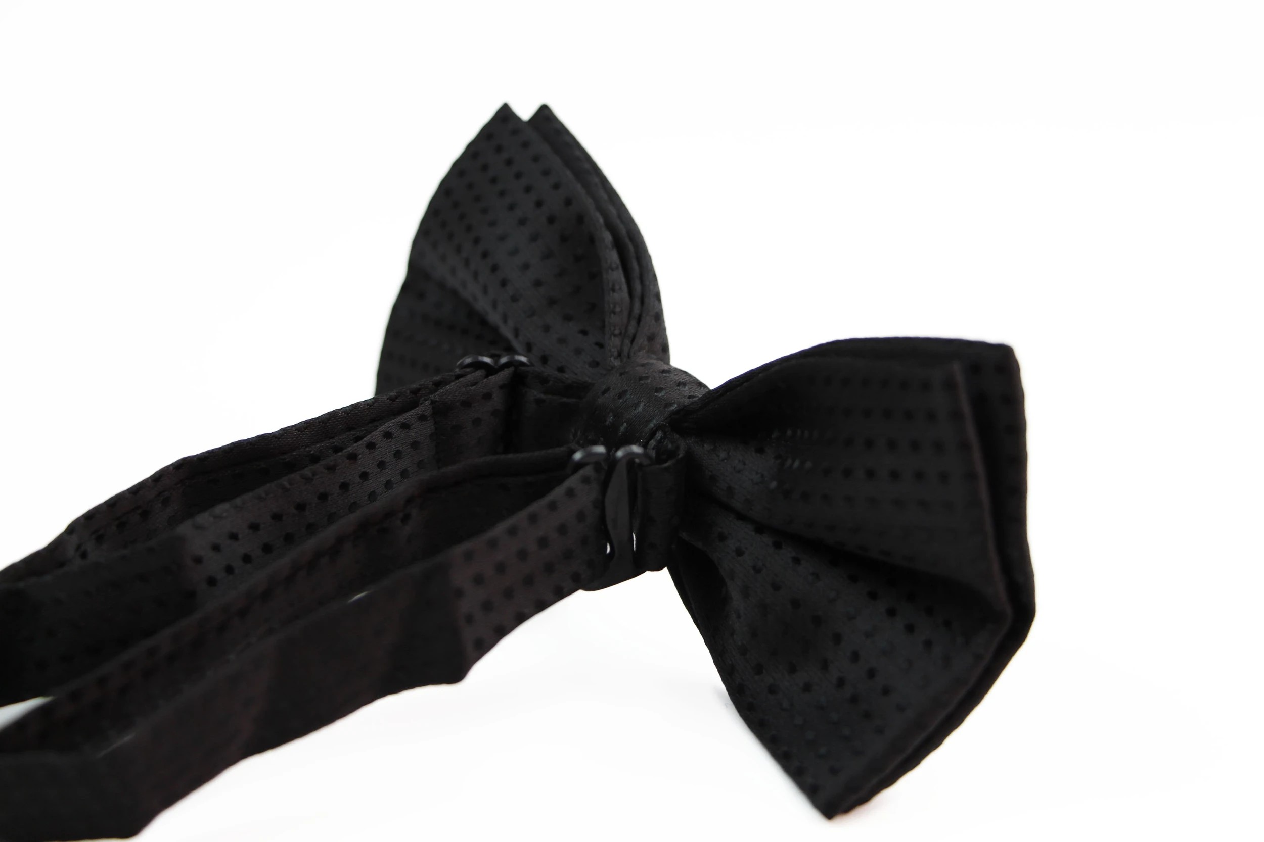 2 Zasel Mens Black Polka Dot Patterned Bow Tie, 2 of 2