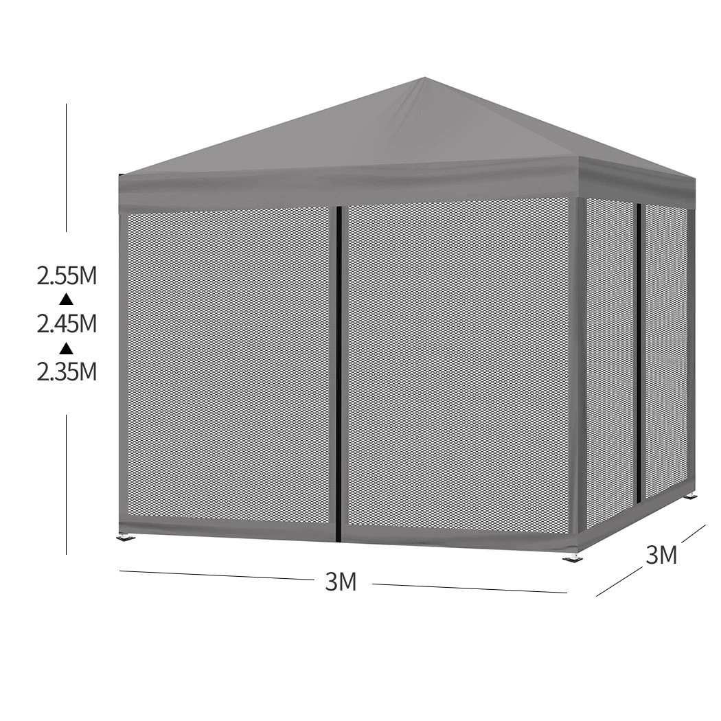 3 Mountview Pop Up Gazebo with Mesh Side Walls - Grey, 3 of 8
