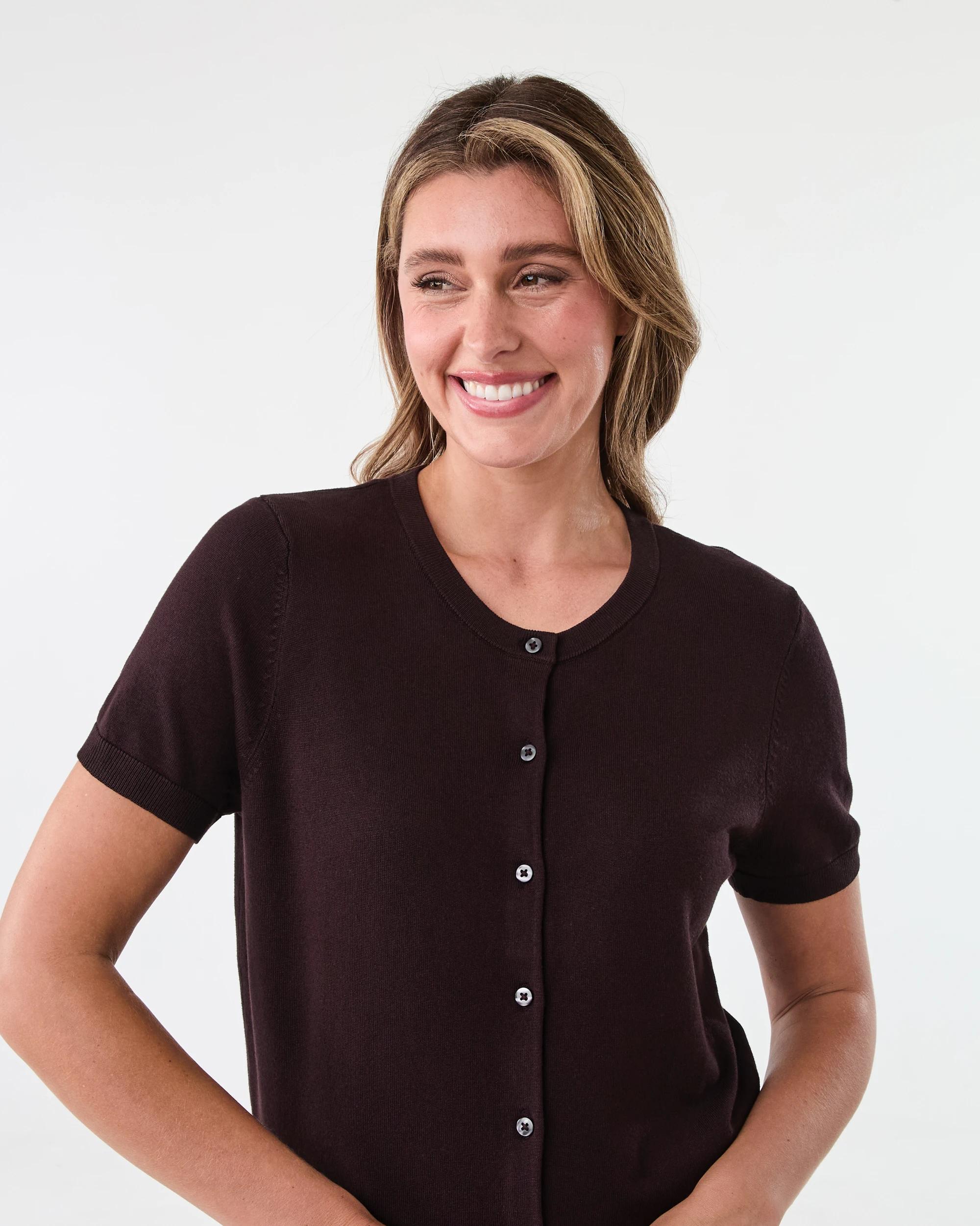 4 Short Sleeve Button Through Top Fudge, 4 of 6