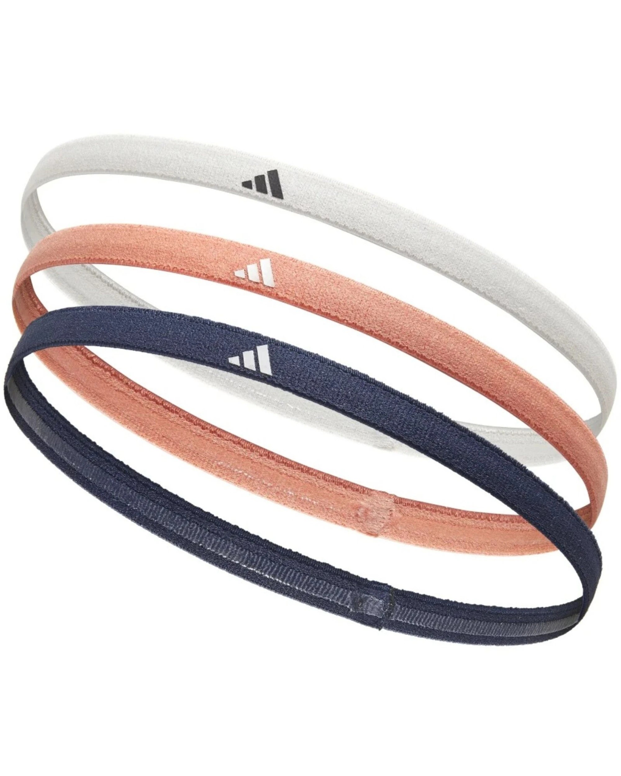 1 Adidas 3pcs Sports Headband Hair Bands Gym Training Fitness Yoga in Grey/Coral/Navy, 1 of 5