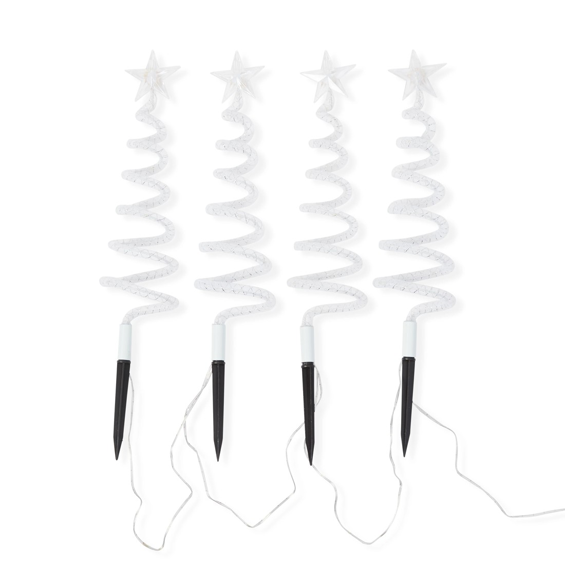 4 4 Pack Solar LED Light Up Swirl Tree Stakes, 4 of 10
