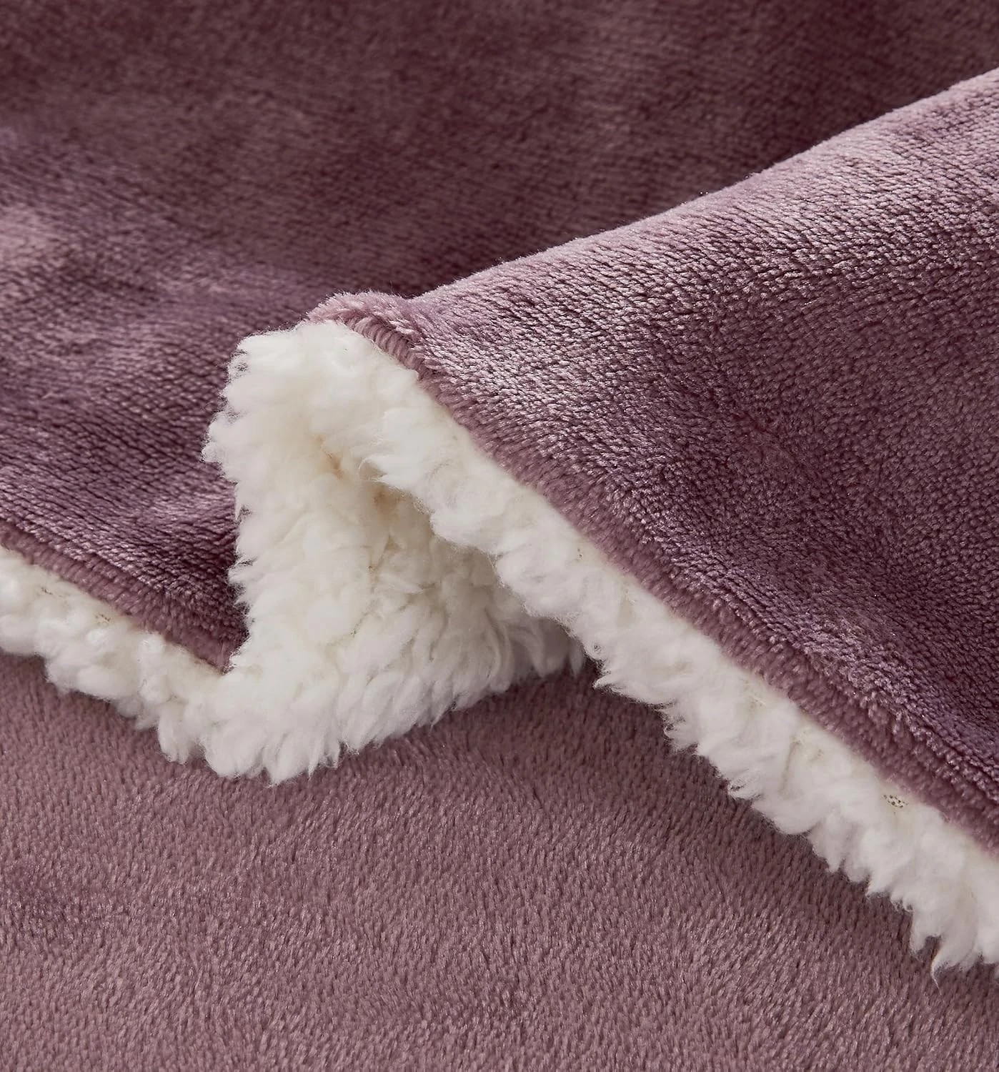 5 Gioia Casa 2-Pack Teddy Sherpa Standard Pillowcases Reversible Velvet - Mauve, 5 of 7