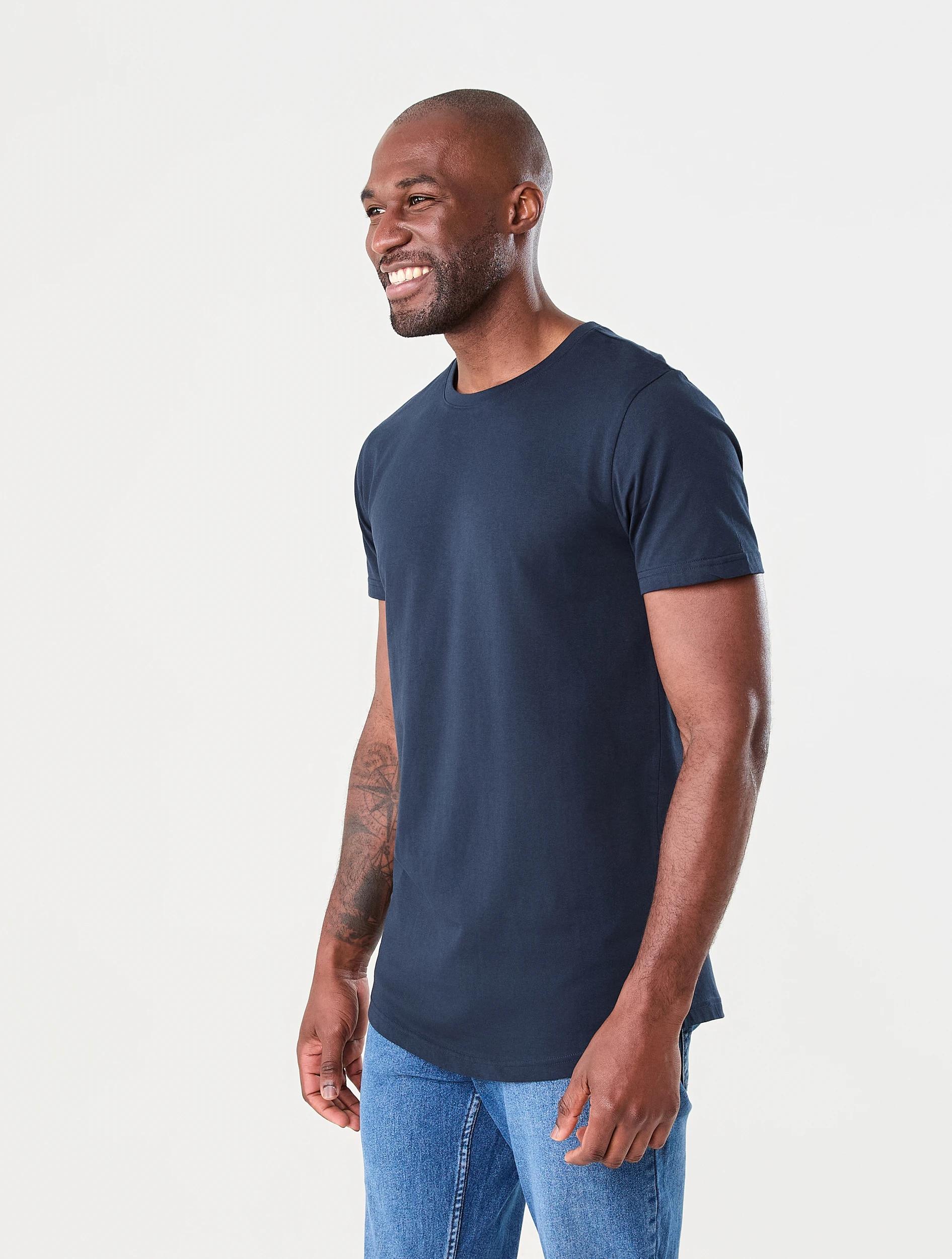 2 Australian Grown Cotton Longline T-shirt SKY CAPTAIN, 2 of 6