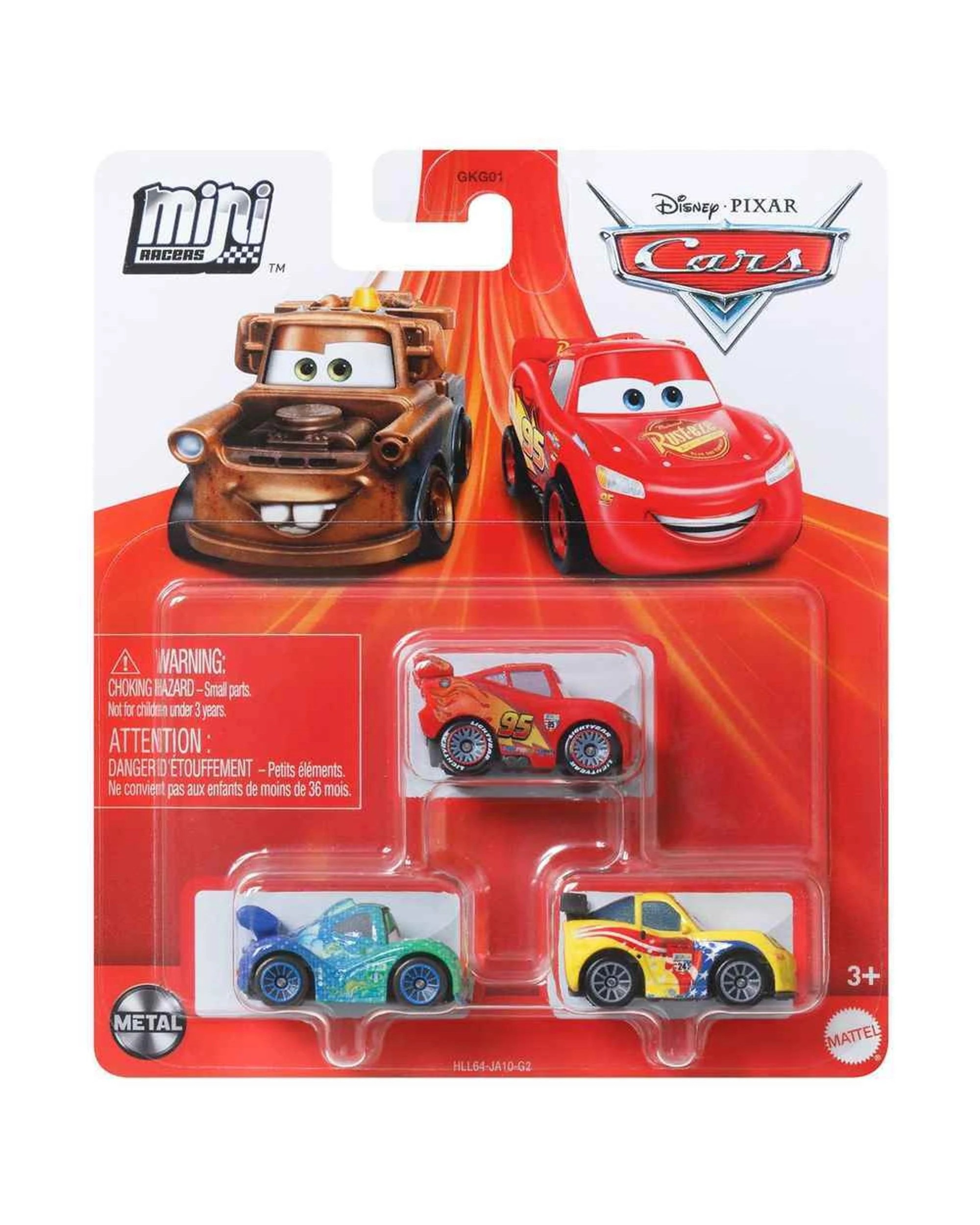 1 Disney Pixar Cars Mini Racers Diecast Car 3 Pack - Jeff Gorvette, Lightning McQueen, Carla Veloso, 1 of 1