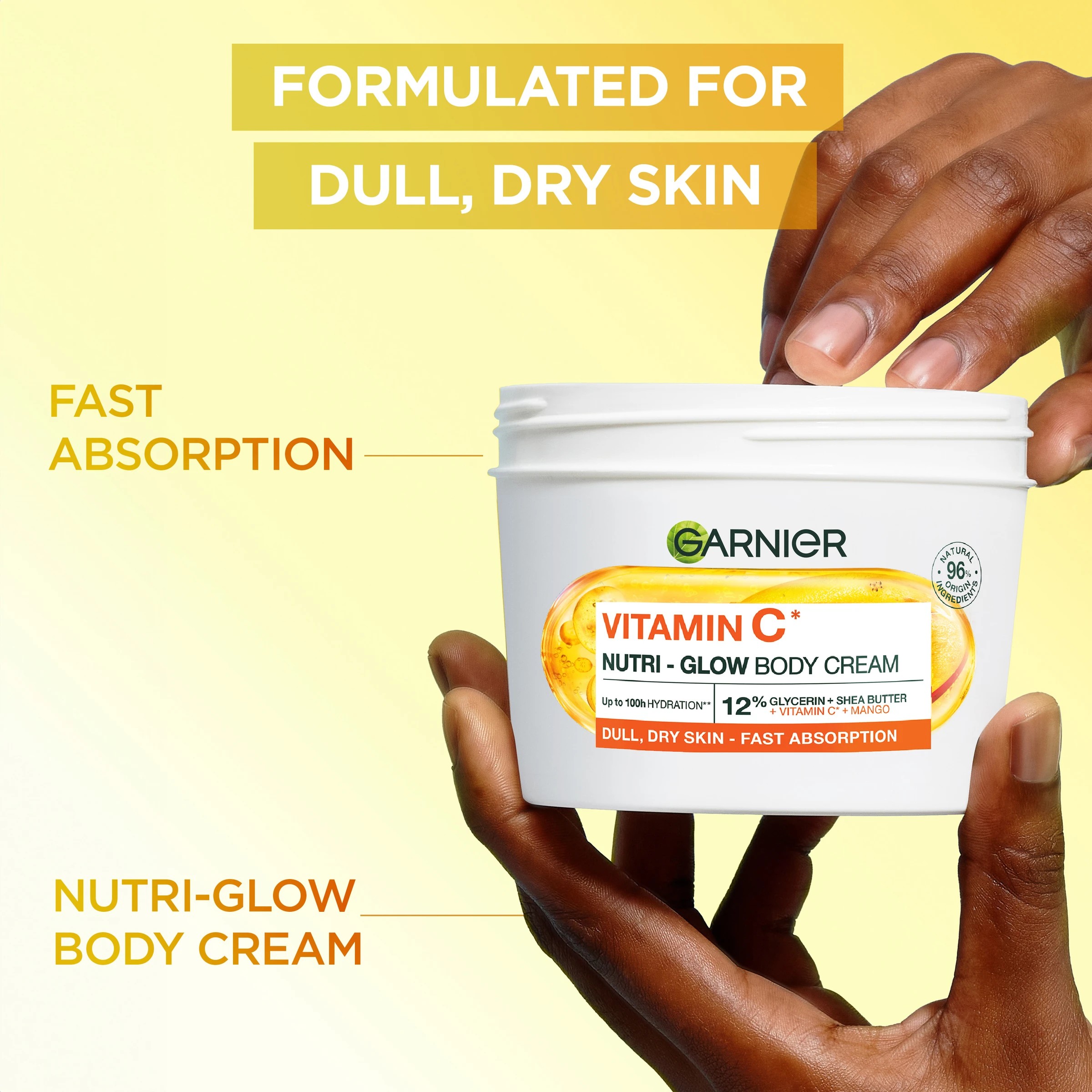 3 Garnier Body Superfood 48H Nutri-Glow Cream 380ml - Mango and Vitamin C, 3 of 8
