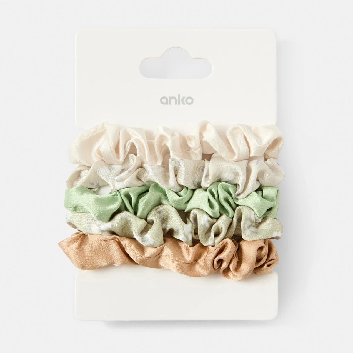 4 5 Pack Satin Ditsy Hair Scrunchies, 4 of 4