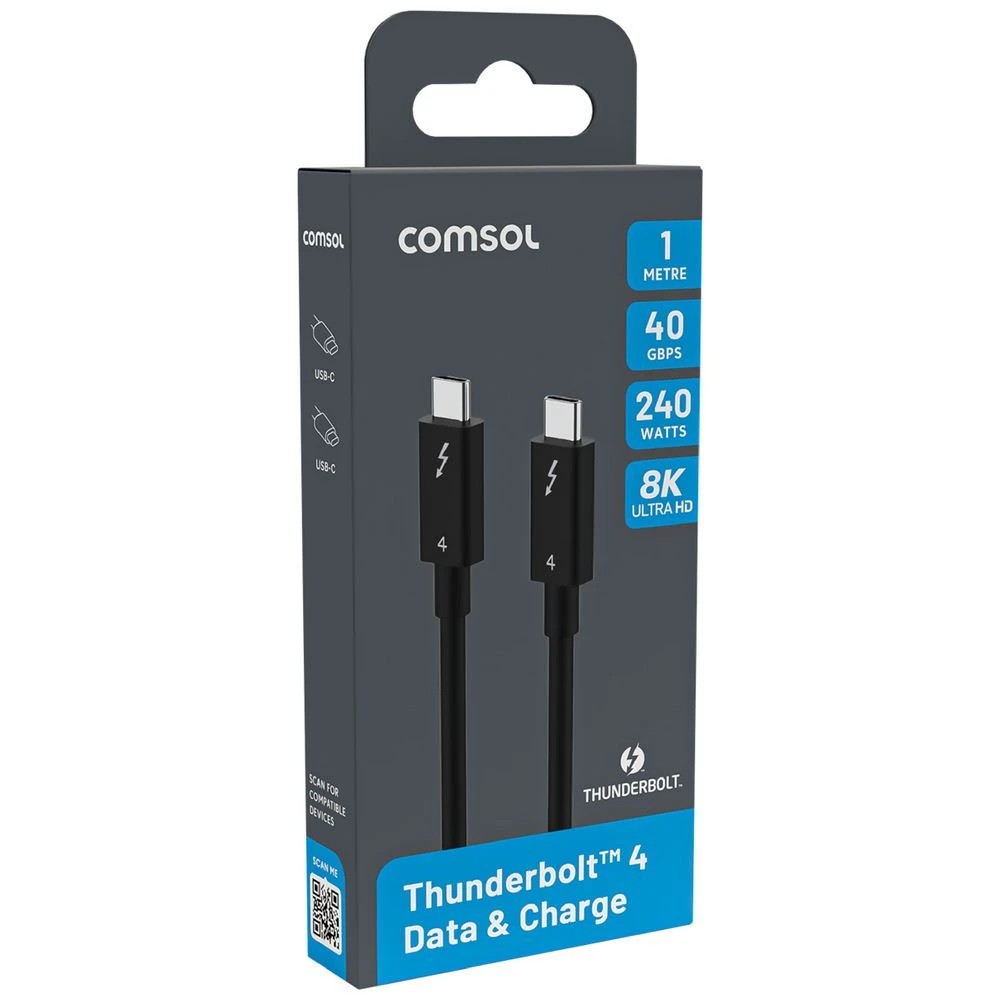 2 Comsol Thunderbolt Cable 1m Black, 2 of 5