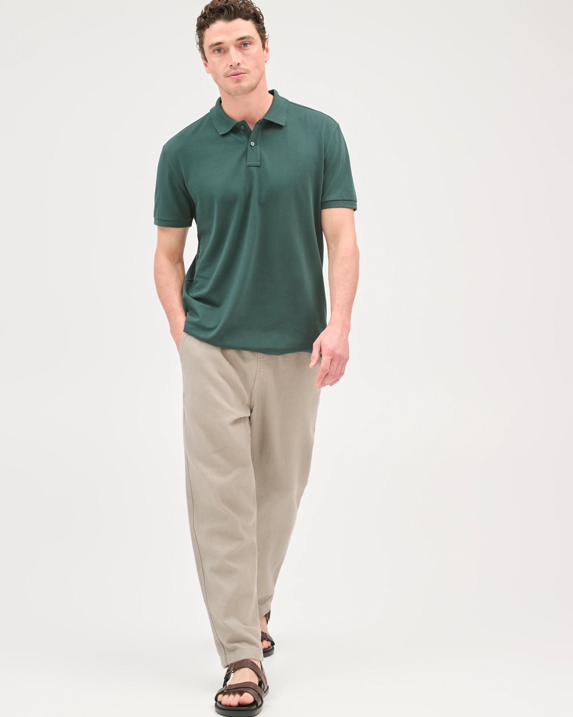 2 Target Man Australian Cotton Short Sleeve Polo Top HUNTER GREEN, 2 of 6