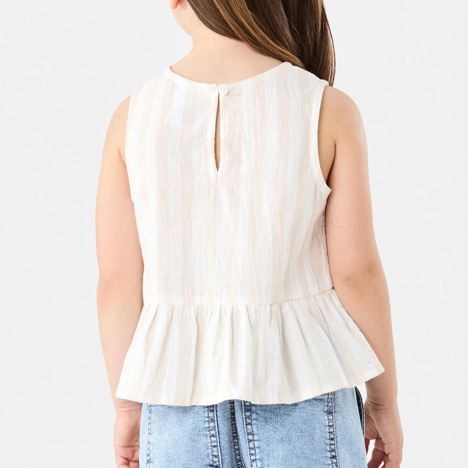 2 Tie Front Frill Top Bge Stripe, 2 of 7