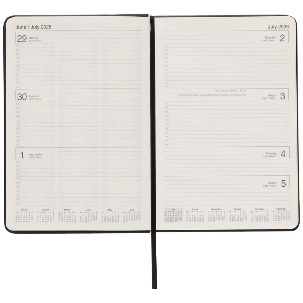 6 J.Burrows A5 Week to View PU FY26/27 Diary Black, 6 of 6