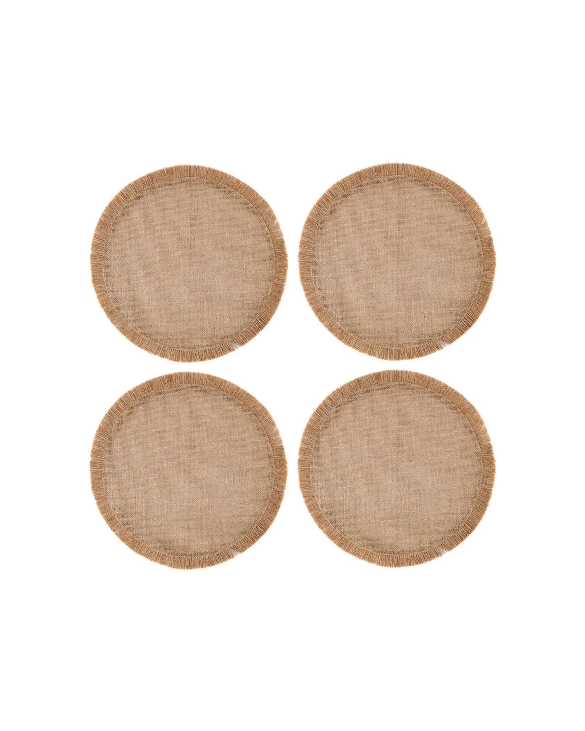 1 Mikasa 4pc Round Hessian Placemat Set - Brown, 1 of 6