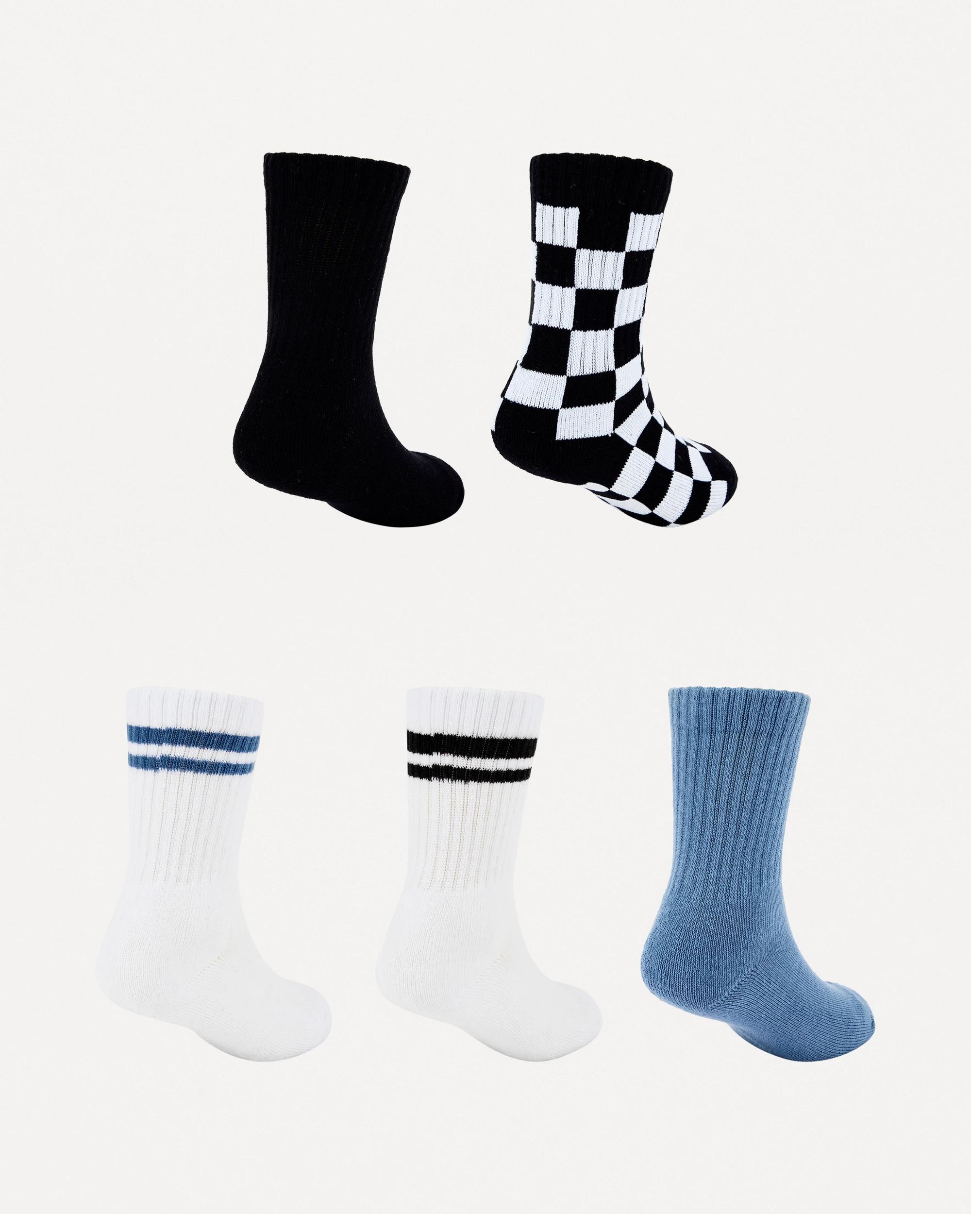 2 5 Pack Crew Socks Blue Skate, 2 of 3