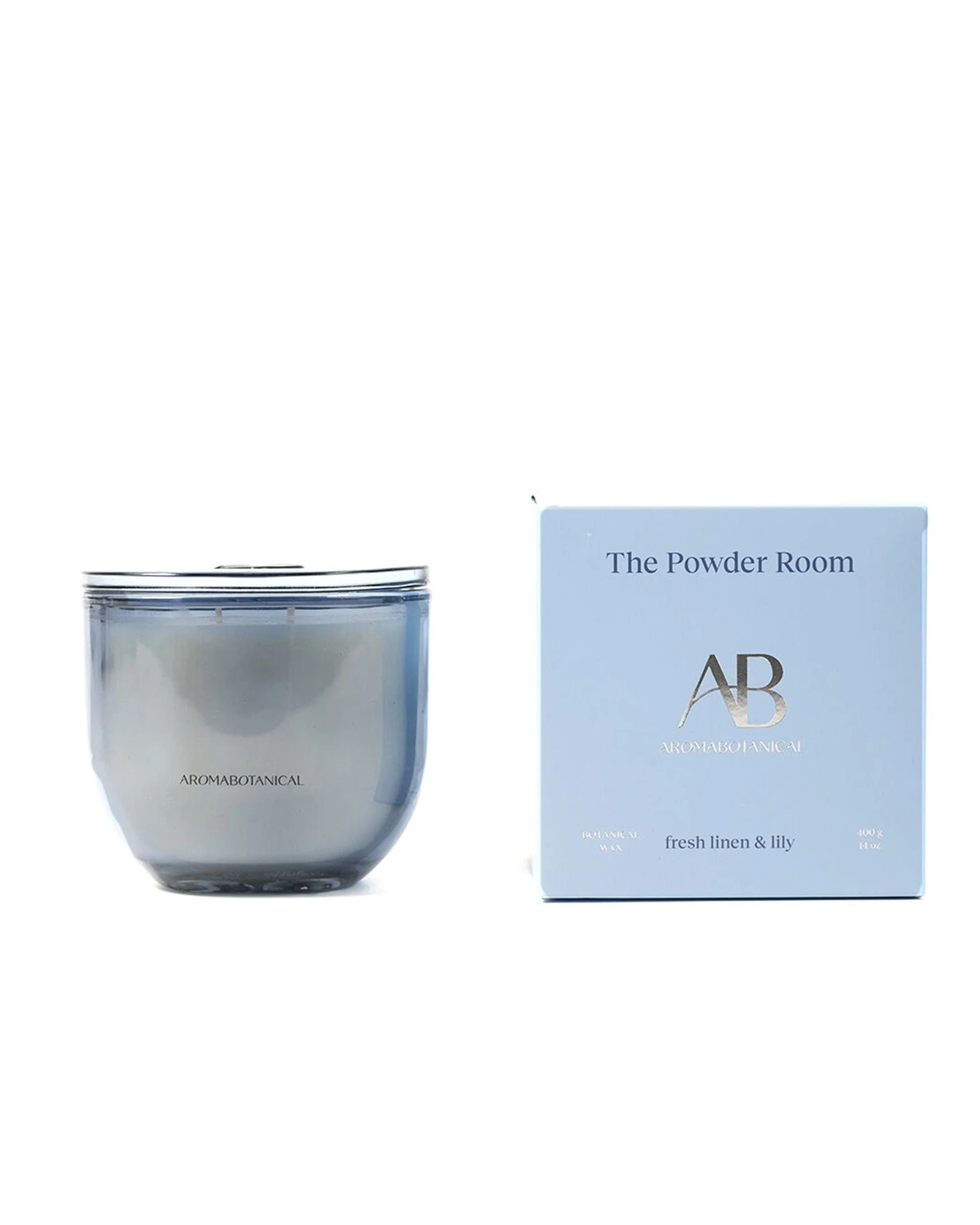 1 Aromabotanical Candle Powder Room Fresh Linen Scent Home Fragrance - Blue, 1 of 1
