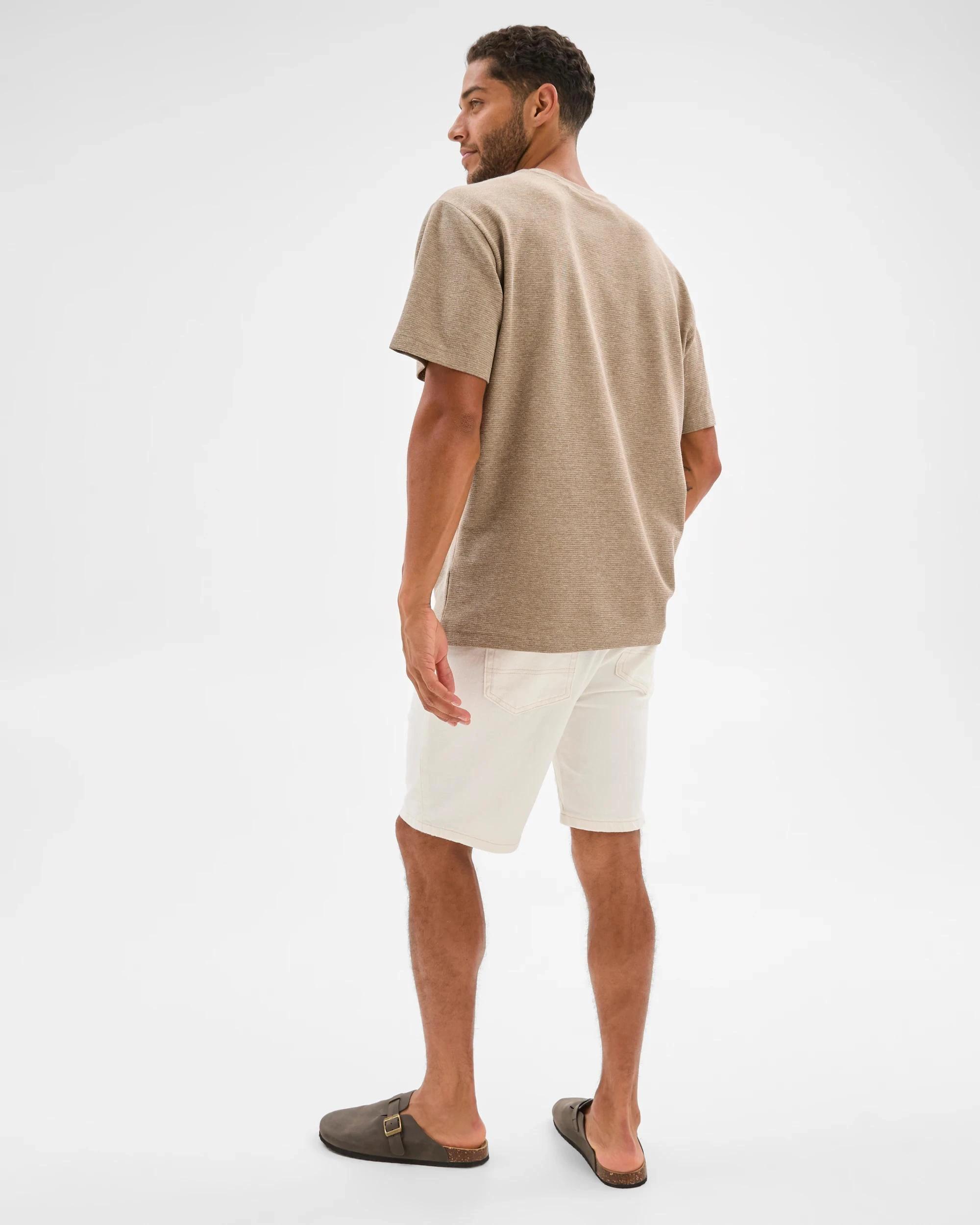 4 Target Australian Cotton Blend Textured T-Shirt MUSHROOM, 4 of 7