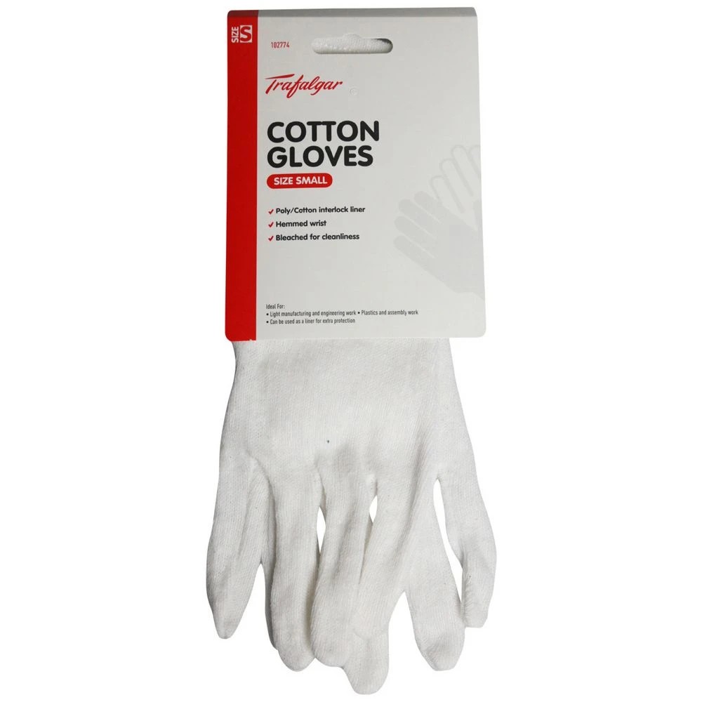 1 Trafalgar Cotton Gloves Small, 1 of 2