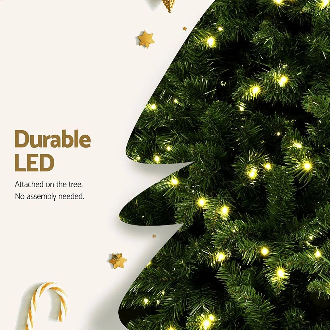7 Jingle Jollys Christmas Tree 2.7m Led Xmas Tree Party Decorations 2590 Tips Durable Space Saving Modern Decor - Green, 7 of 7
