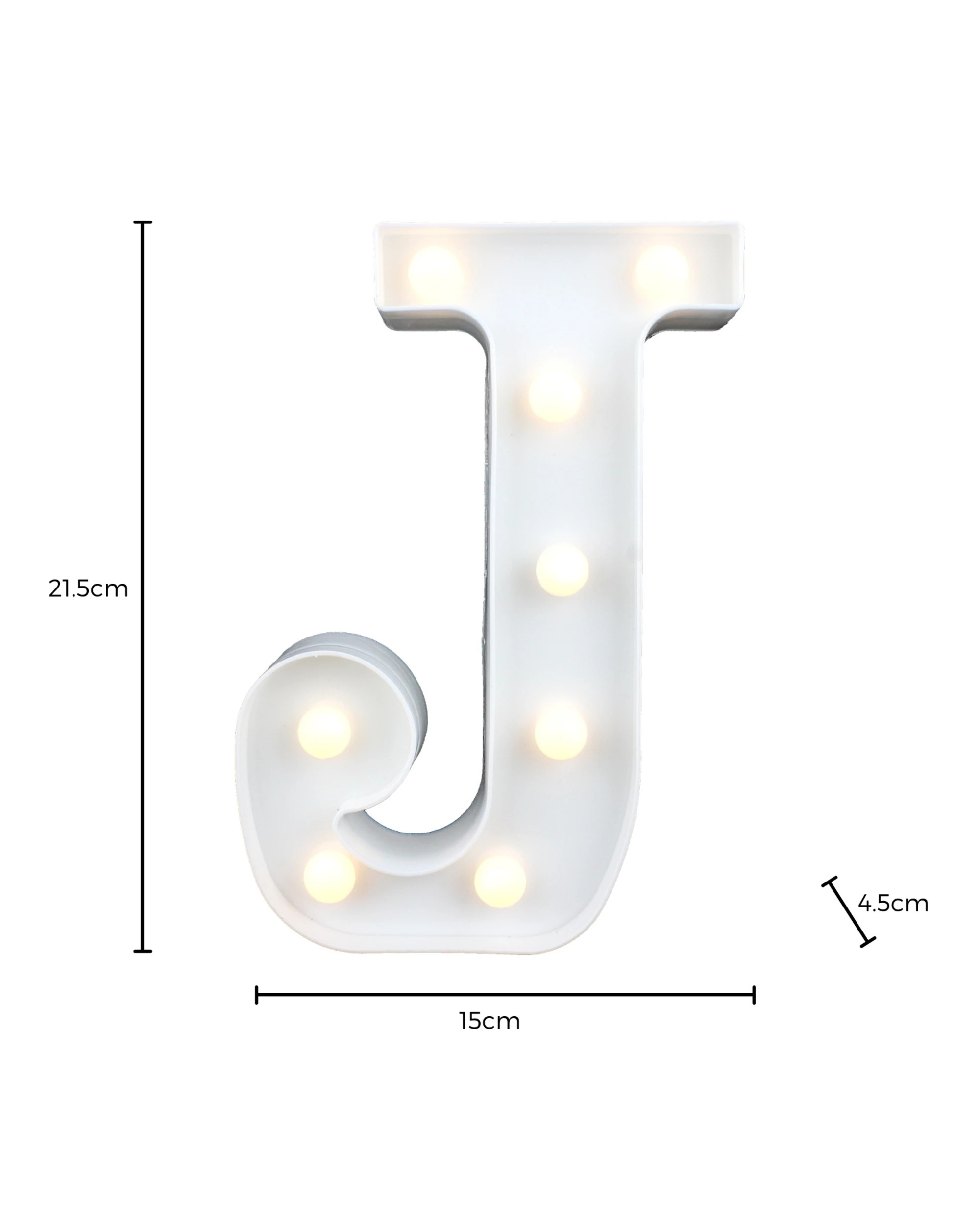 3 Partyrama LED Light Up Letter J White, 3 of 3